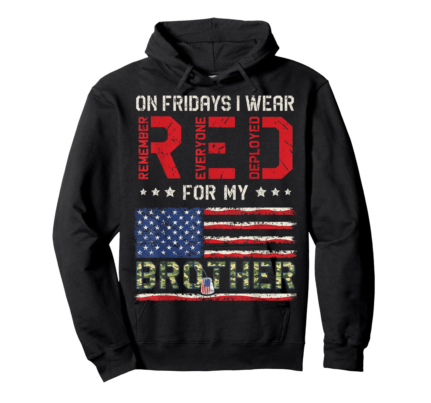 Red Friday for My Brother US Flag Remember Everyone Deployed T-Shirt