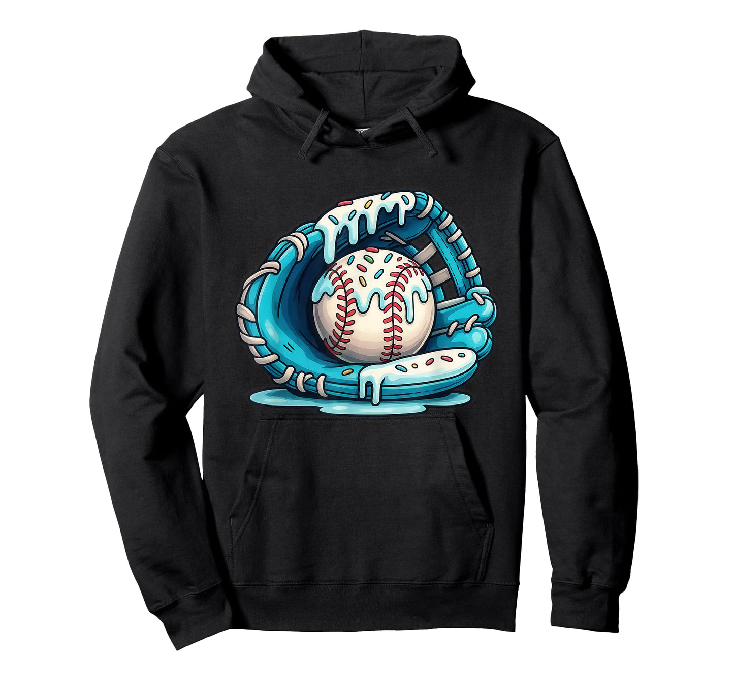 Baseball Drip Ice Cream Sprinkles Baseball Glove T-Shirt