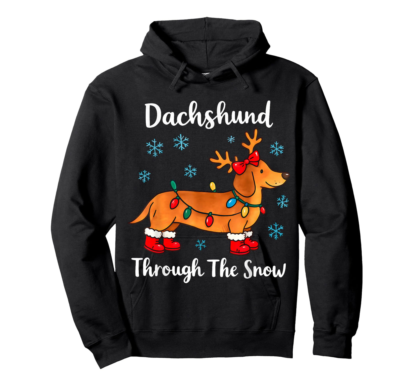 Funny Dachshund Through The Snow Christmas Dog T-Shirt