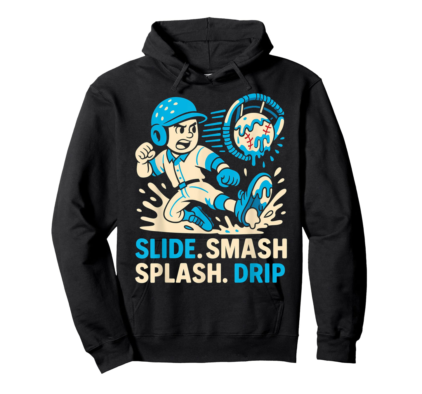 Slide Smash Splash Drip Baseball Boys Home Plate Ice Cream T-Shirt