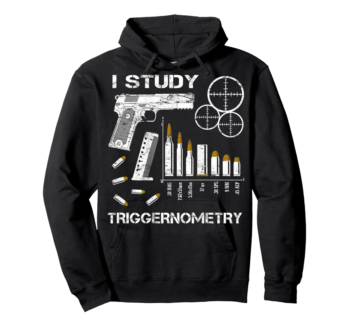 I Study Triggernometry Gun ( on back ) Funny Gift Tee T-Shirt
