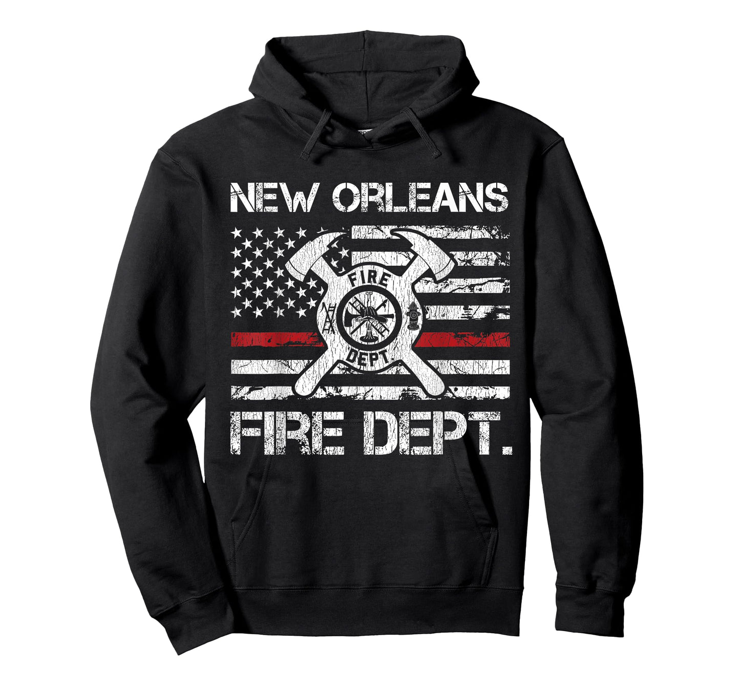 New Orleans Louisiana Fire Department Thin Red Line Fireman T-Shirt