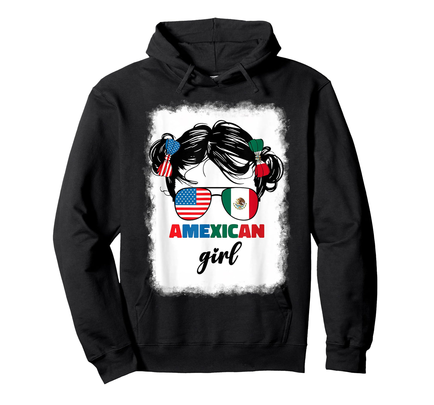 Half Mexican And American Mexico America Usa Flag Kids Girls T-Shirt