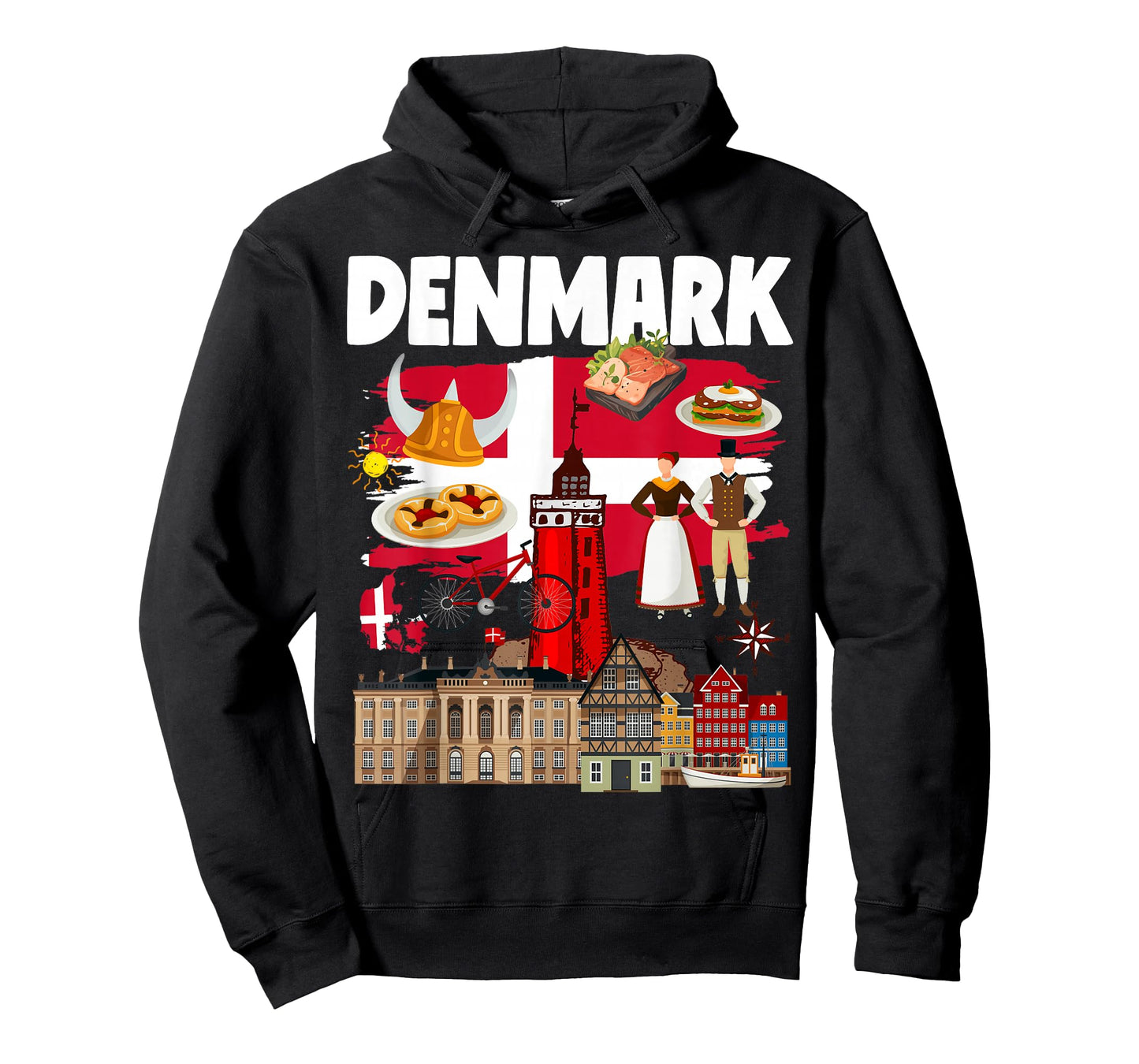 Denmark Flag Outfit Idea For Kids Danish Flag & Danish Food T-Shirt