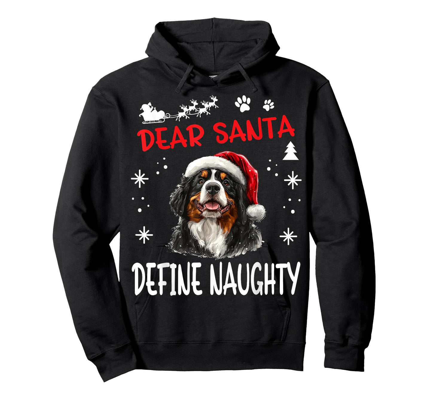 Cute Bernese Mountain Dog Christmas Dear Santa Define T-Shirt