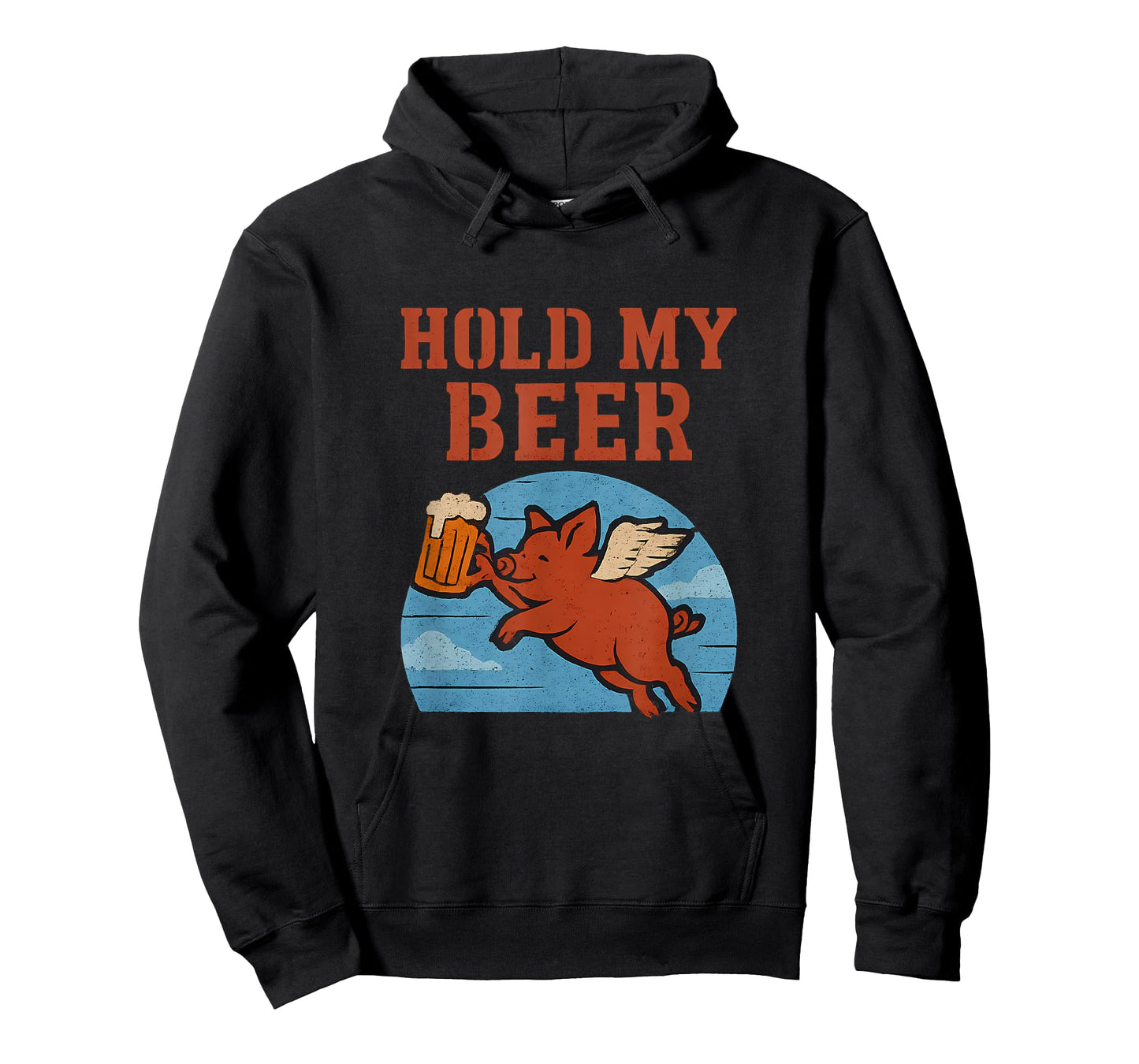 Hold My Beer Flying Pig Barnyard Humor Graphic T-Shirt