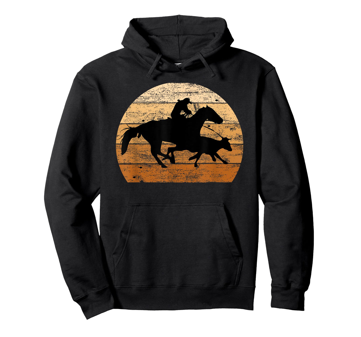 Brown Distressed Style Western Cow Horse Calf Roping T-Shirt
