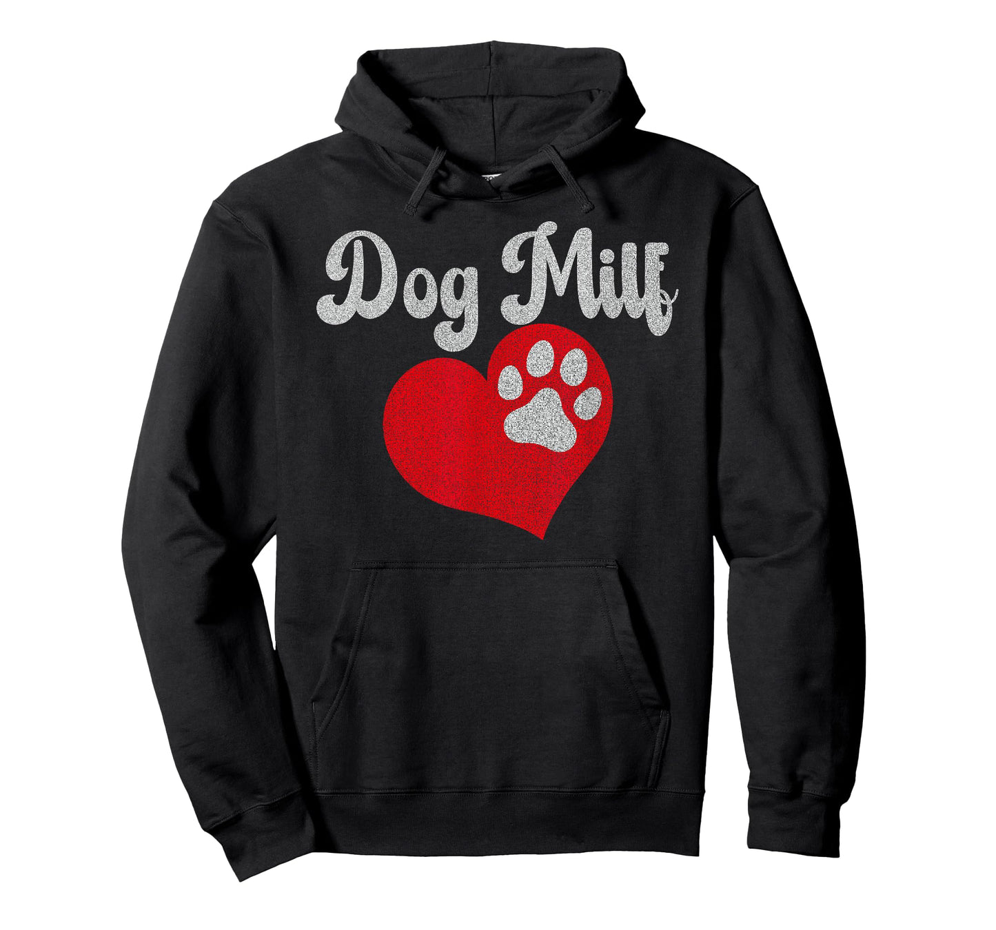Vintage Dog Milf Cute Red Heart Dog Paw Dog Mom Womens T-Shirt