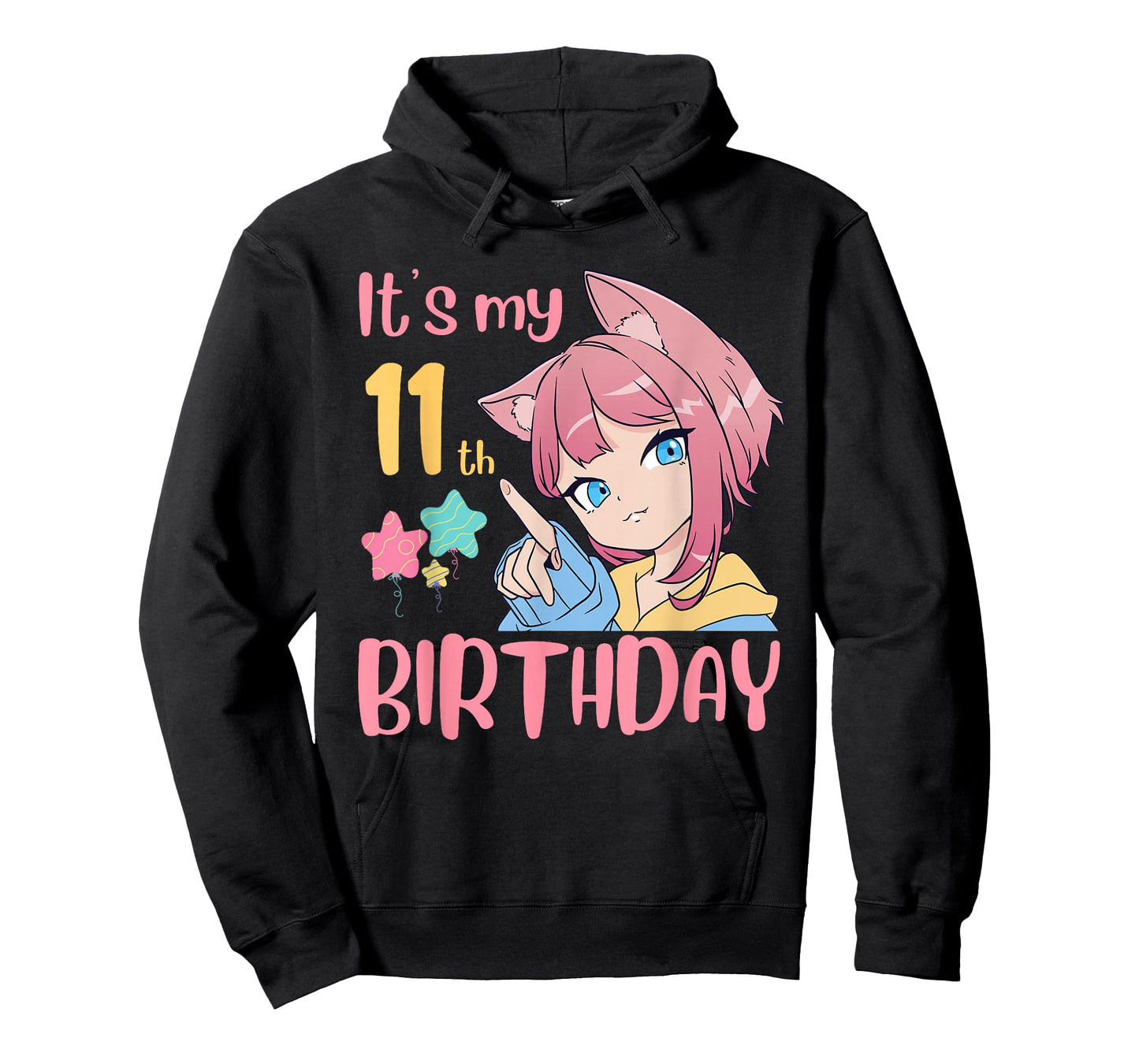It's My 11th Birthday Anime Birthday Girl 11 Years Old Bday T-Shirt