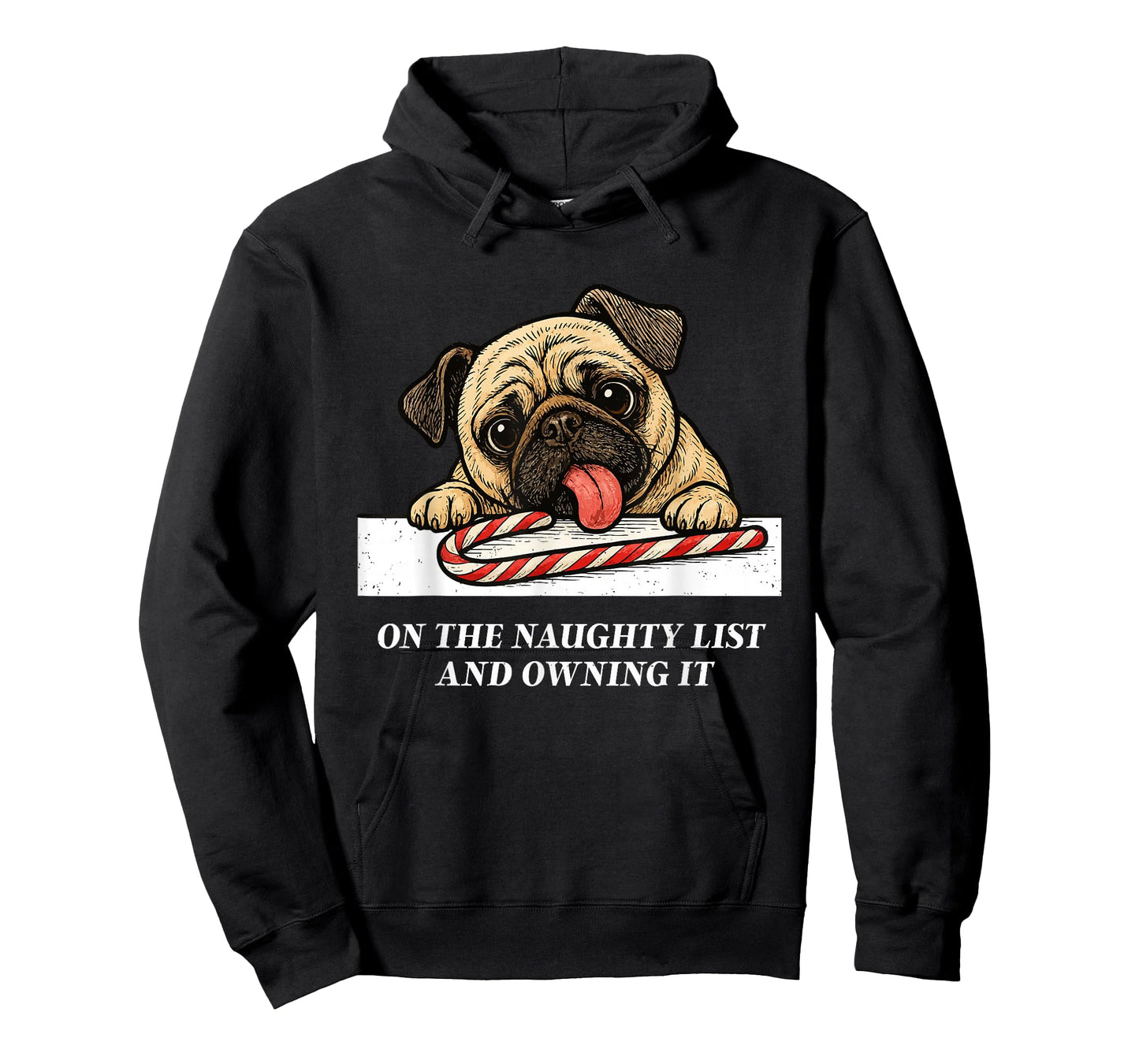 On The List Pug Christmas Funny Dog Holiday Season T-Shirt