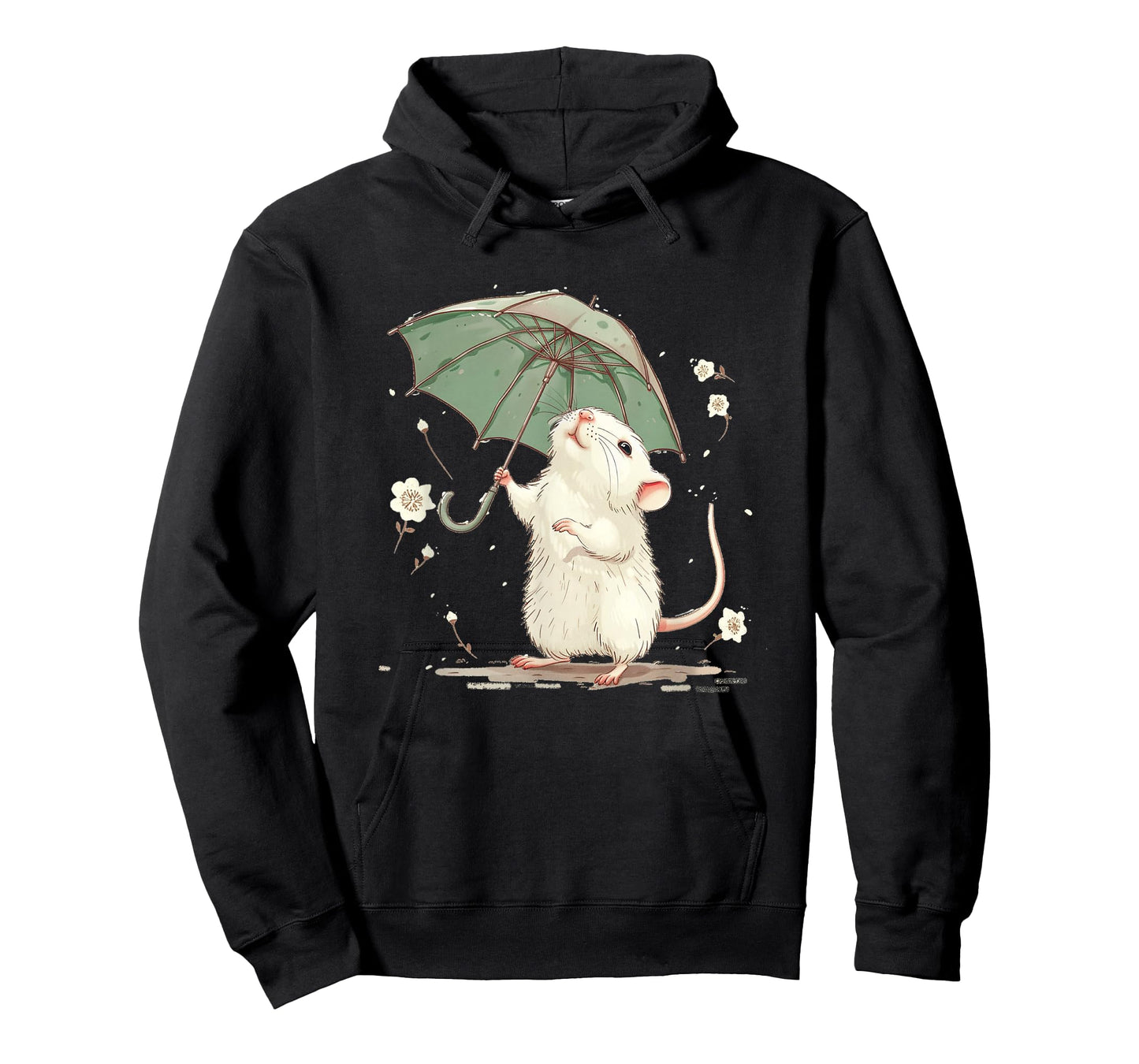 Cute white Rat with Umbrella Costume for Man and Woman T-Shirt