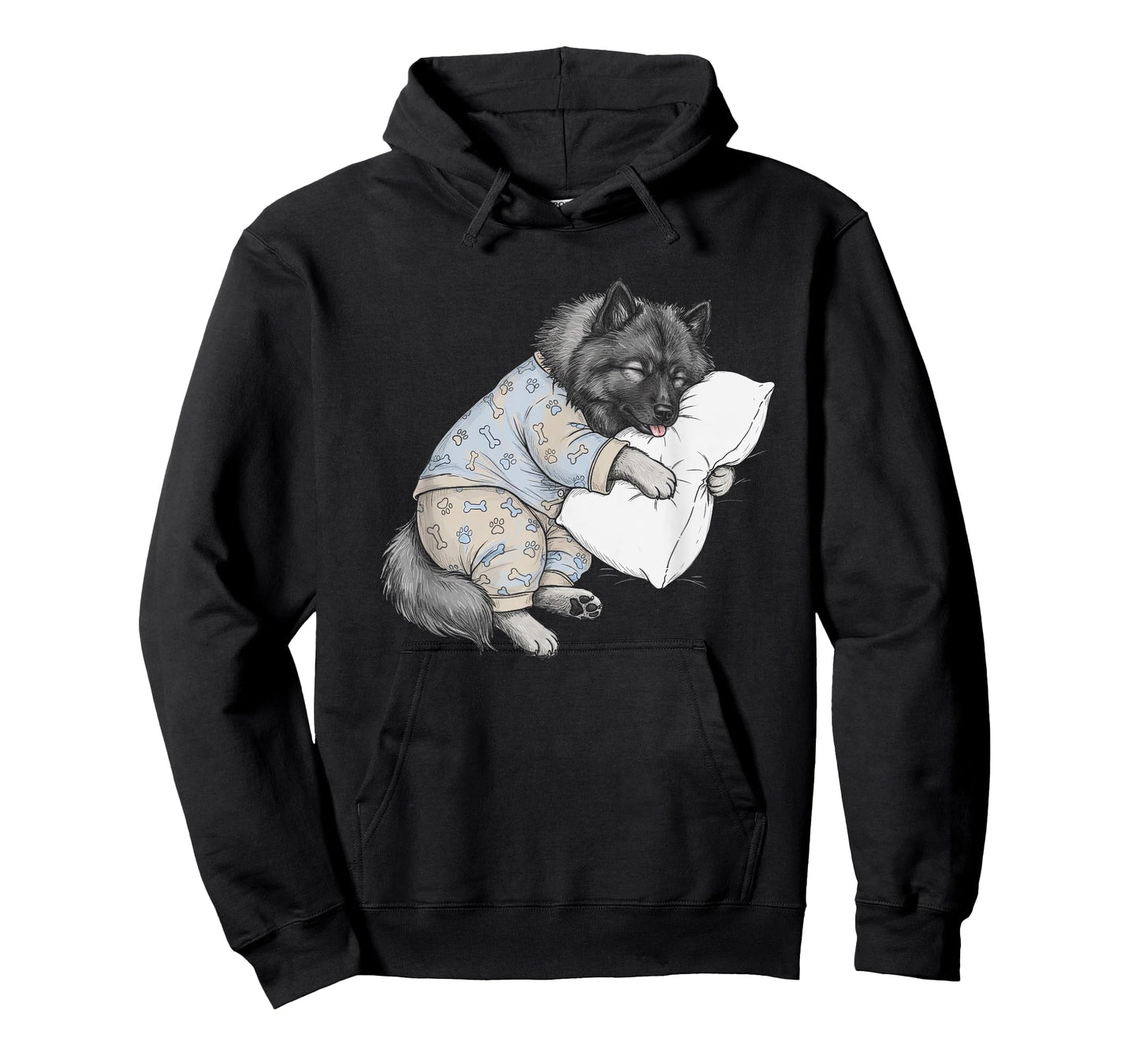 Funny Sleepy Keeshond Pajama Men Women Kids T-Shirt