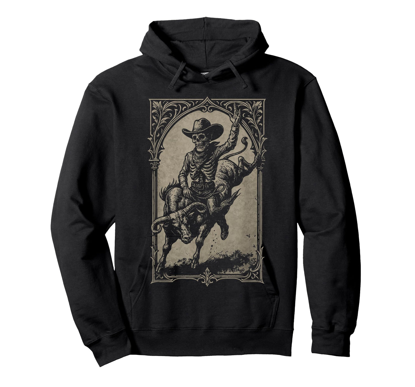 Skeleton Cowboy Bull Rider Western Gothic Grunge Goth Skull T-Shirt