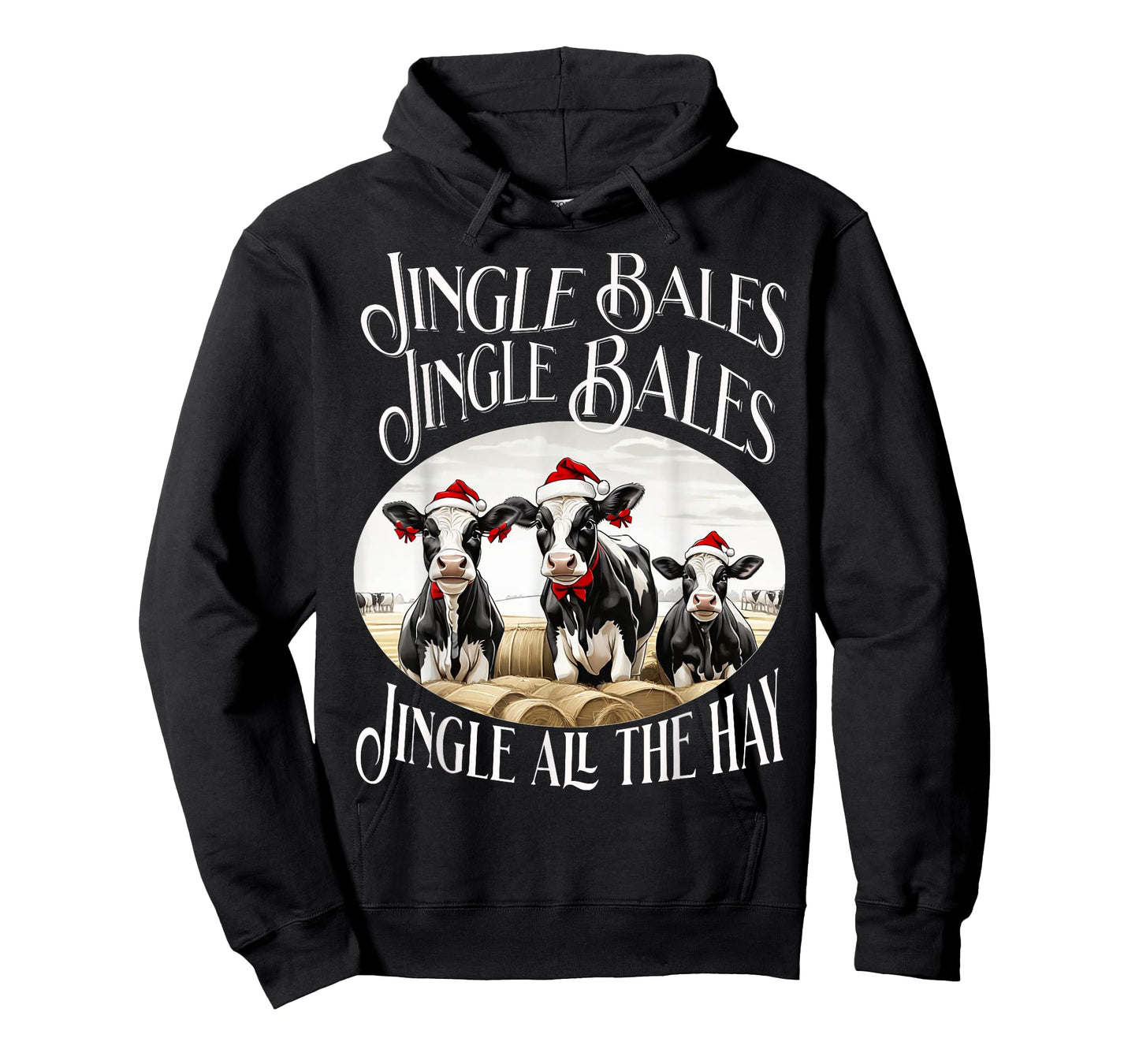 Jingle Bales Jingle Bales Jingle All the Hay Christmas Cows T-Shirt