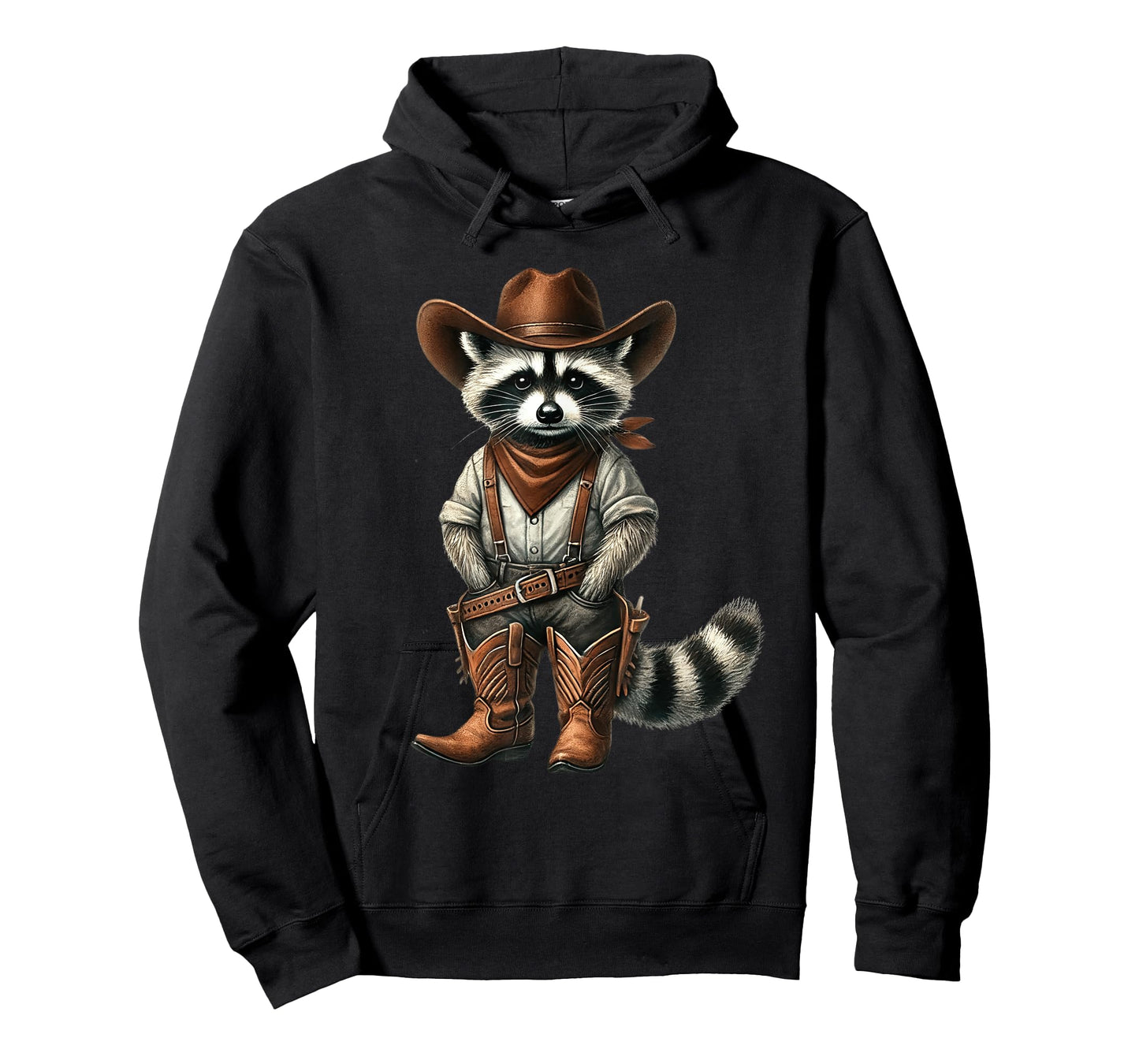 Vintage Raccoon Cowboy Funny Trash Cat Panda Western Country T-Shirt