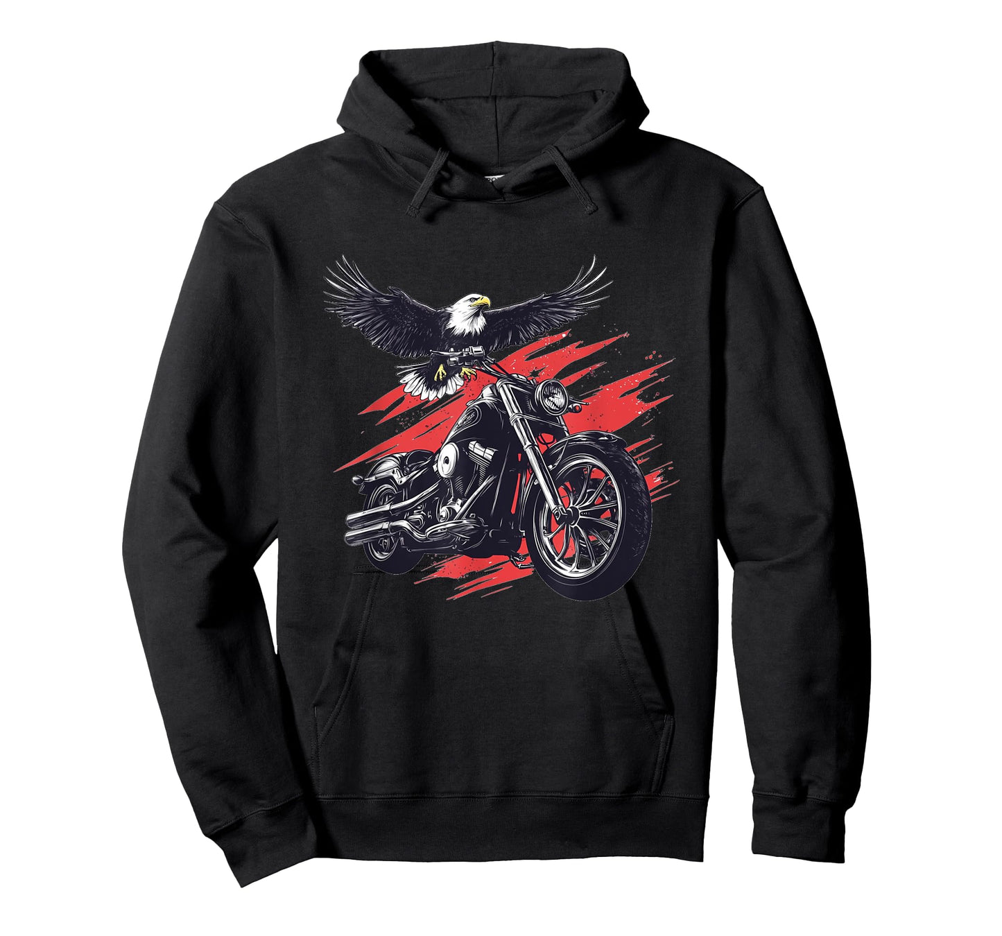Patriotic Motorcycle and Eagle Graphic T-Shirt