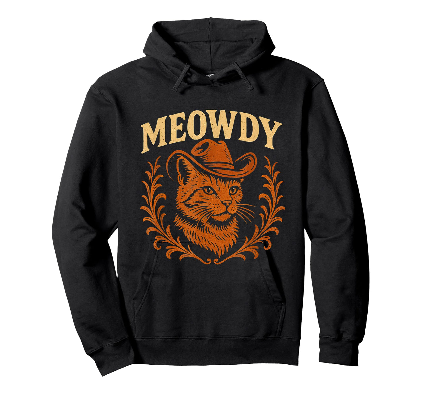 Funny Meowdy Cat Cowboy Hat Country Music Western Retro T-Shirt