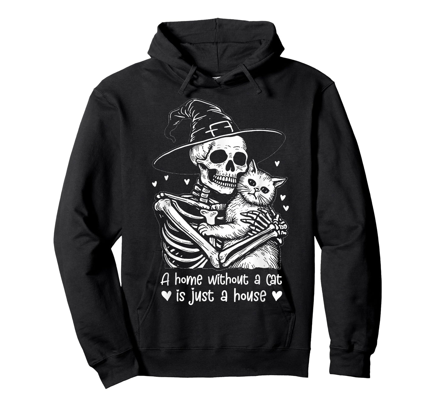 A Home Without a Cat is just A House, Halloween Skeleton Cat T-Shirt