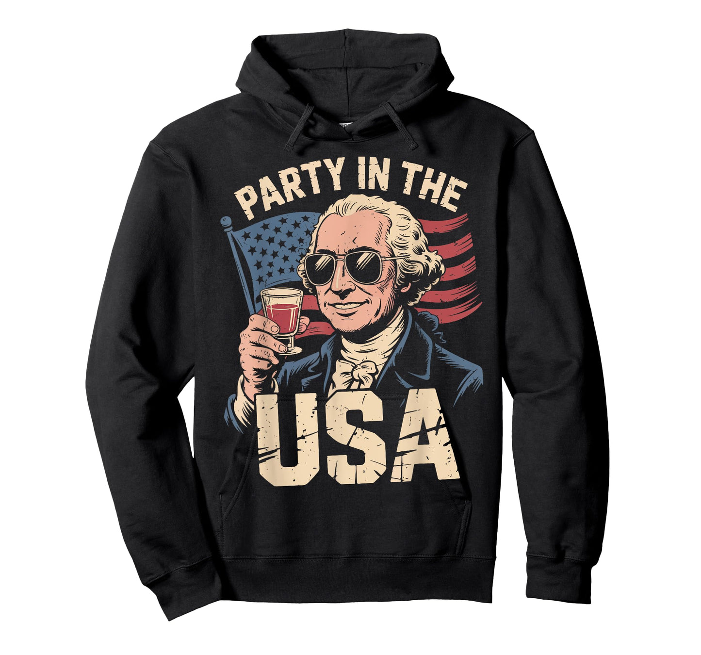Men's Party in USA George-Washington Drinking 4th July Funny T-Shirt
