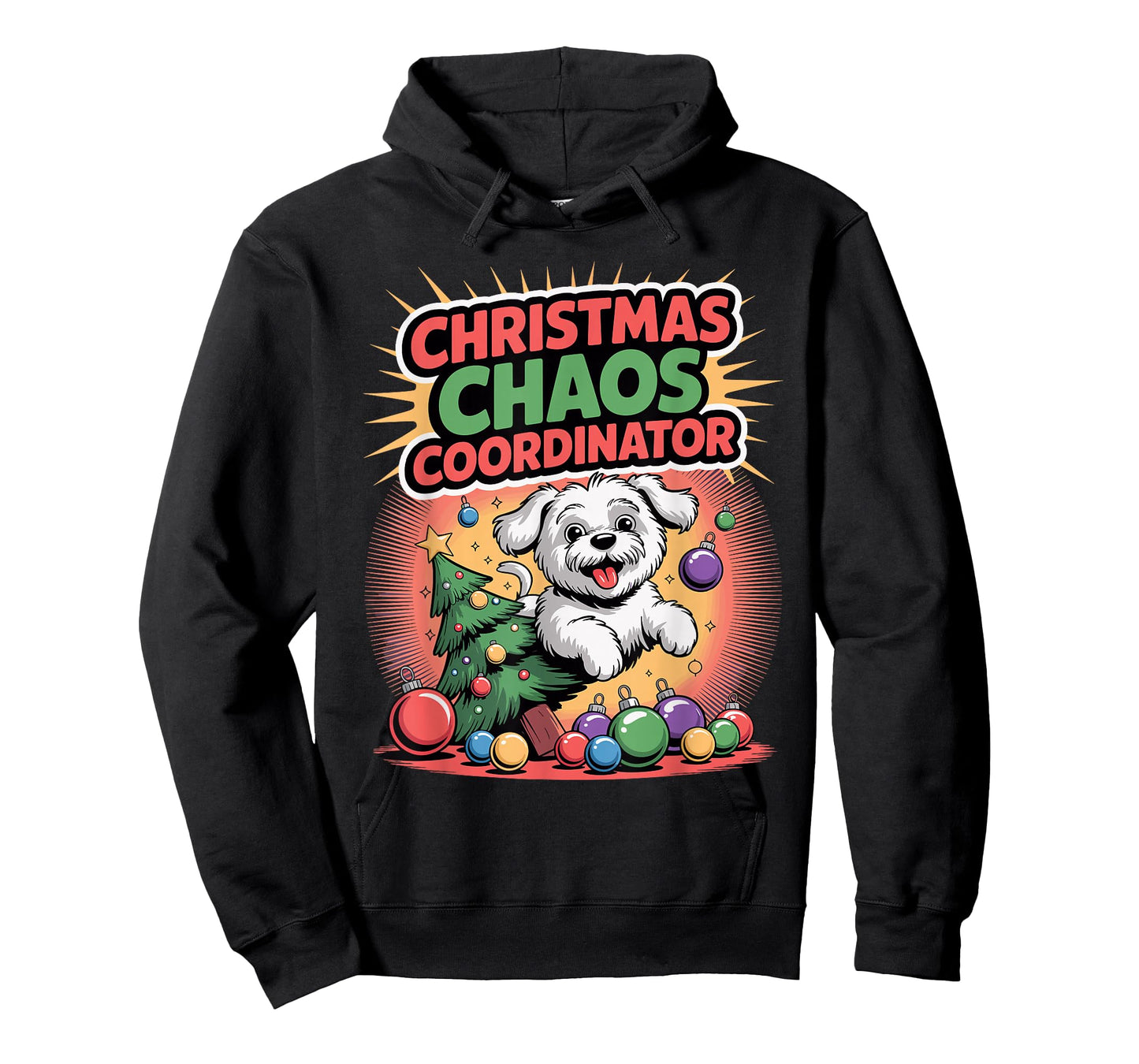 Christmas Chaos Coordinator Xmas Puppy Funny Maltese T-Shirt