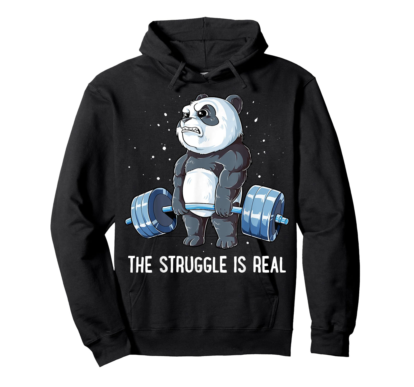 Panda The Struggle is Real Weightlifting Fitness Gym Funny T-Shirt