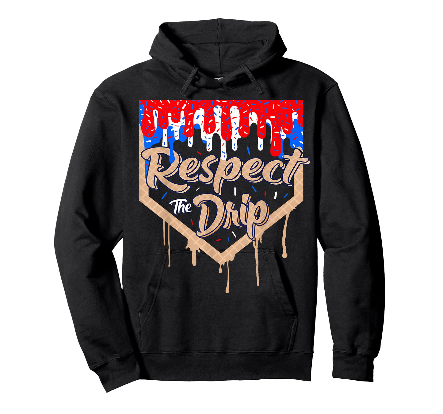 Baseball Drip Boys Ice Cream Home Plate Respect The Drip T-Shirt