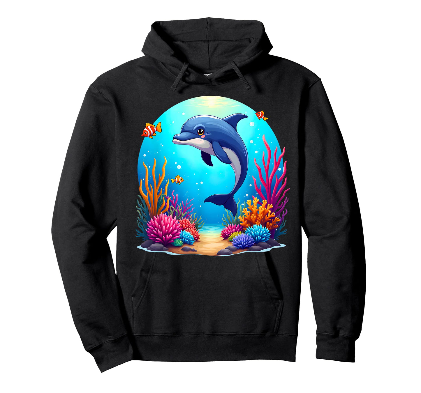 Cute Dolphin Ocean Life Underwater Scene Marine Animals T-Shirt