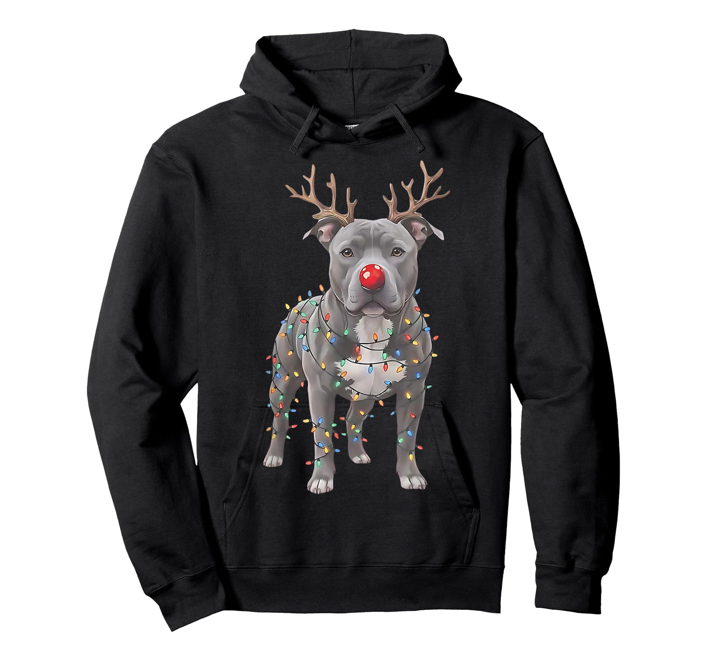 Christmas Pittie Xmas Dog Reindeer Nose Dog Lover Dog Mom T-Shirt