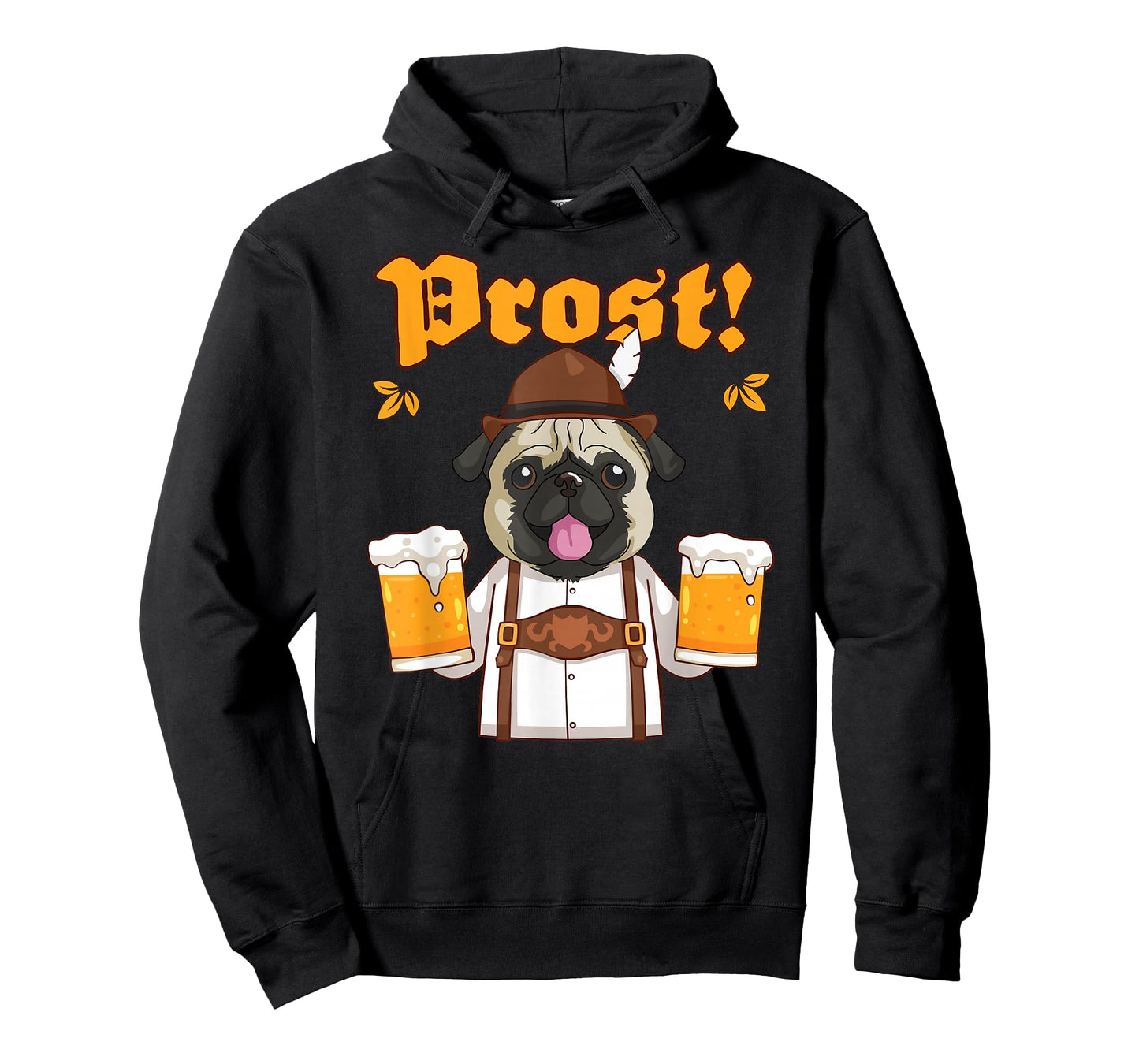 Prost Pug Lederhosen T-Shirt Funny Dog Beer Shirt T-Shirt