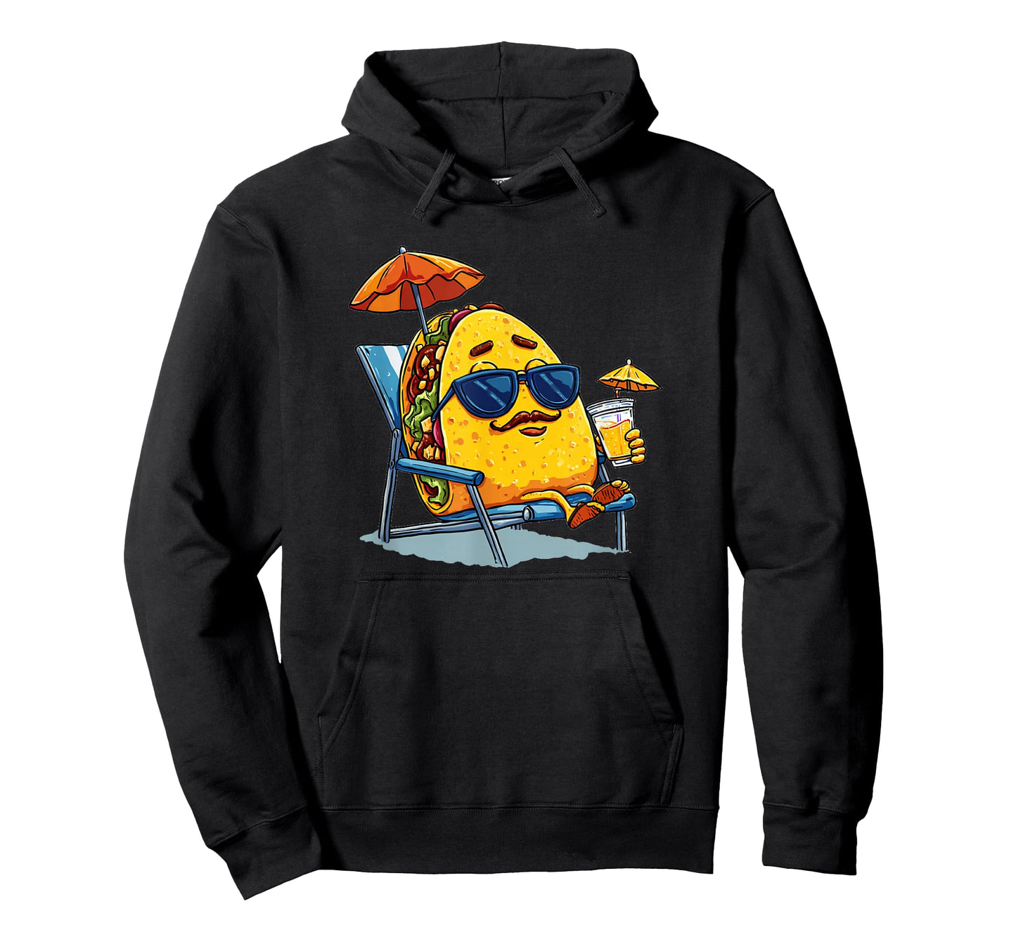 Funny Taco with Mustache Beard for Sunbath Lovers T-Shirt