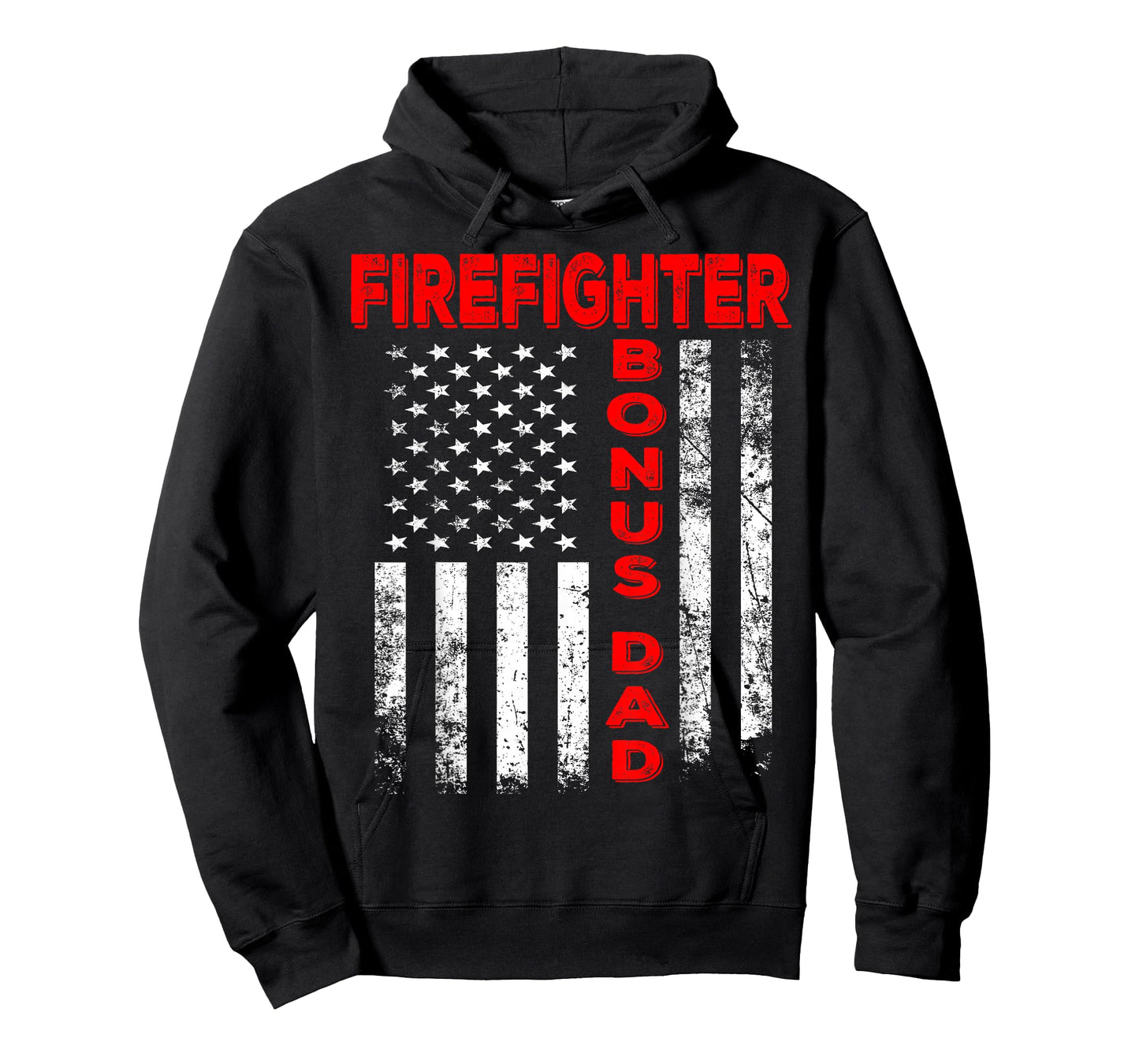 Firefighter Bonus Dad America Flag Father’s Day Vintage Xmas T-Shirt