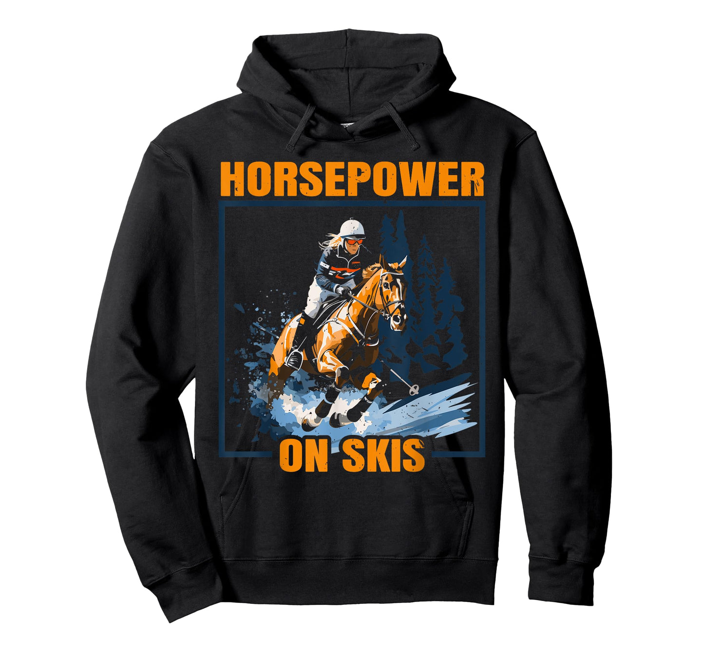Skijoring With Horses Ski Driving Winter Sport T-Shirt
