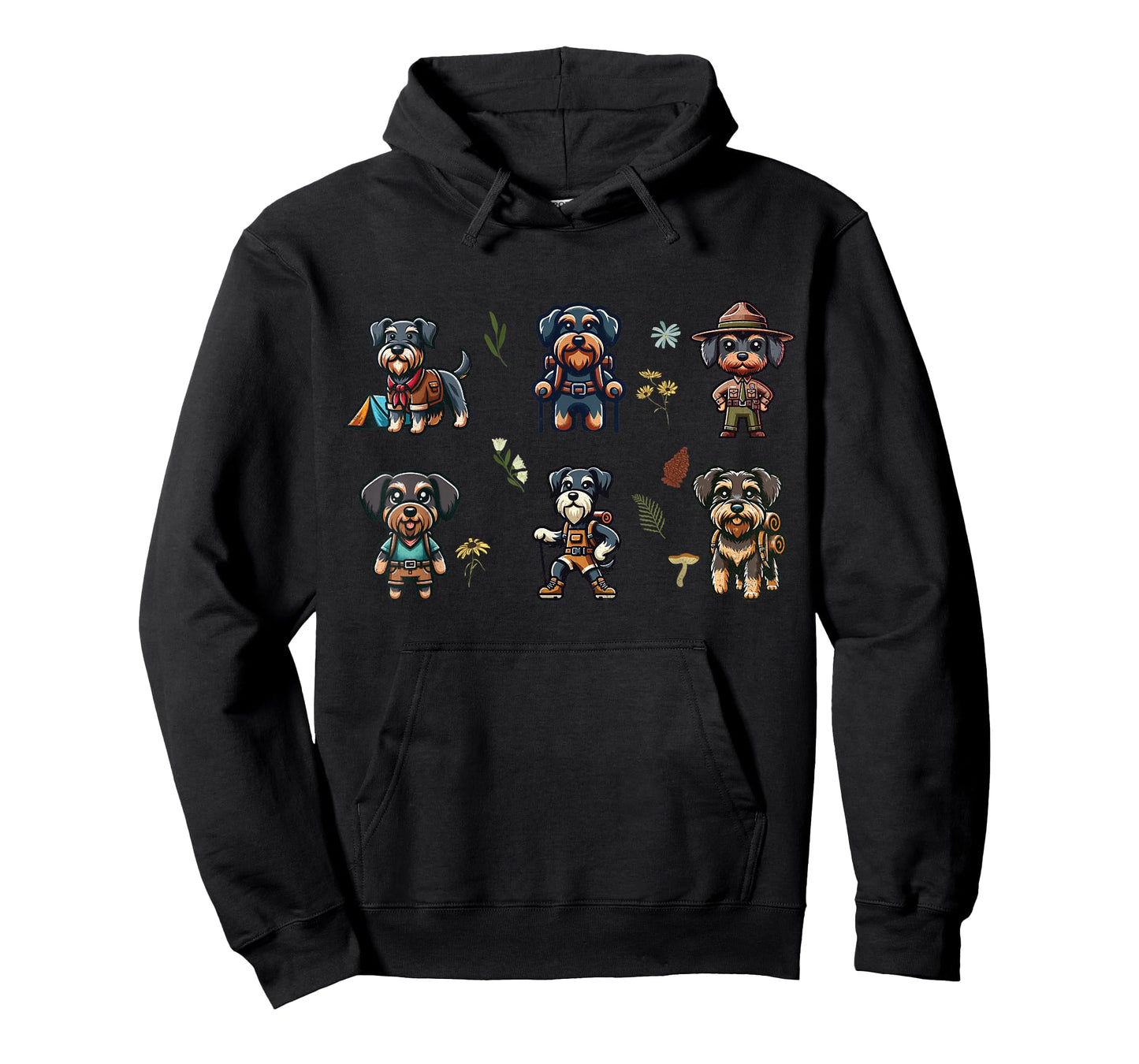 Schnoxie and Schnauzer Dogs Hiking Outdoor Adventure T-Shirt