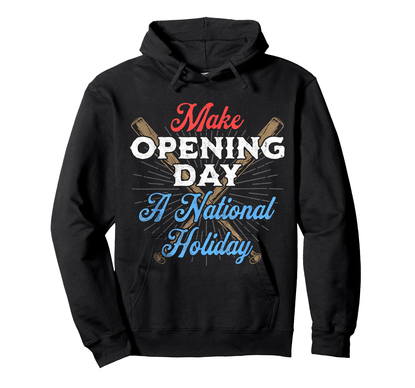 Make Opening Day A National Holiday Funny Vintage Baseball T-Shirt
