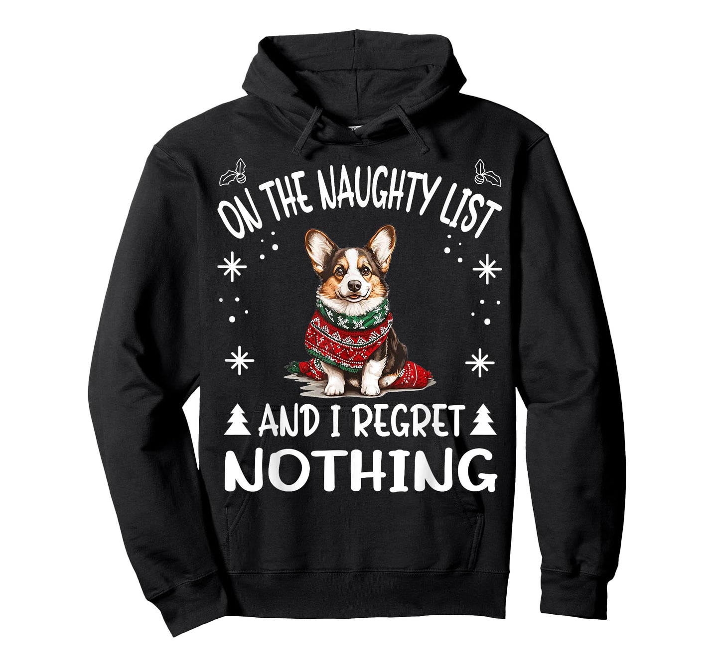 Cute Cardigan Welsh Corgi Dog Christmas On The Naughty List T-Shirt for Men Women