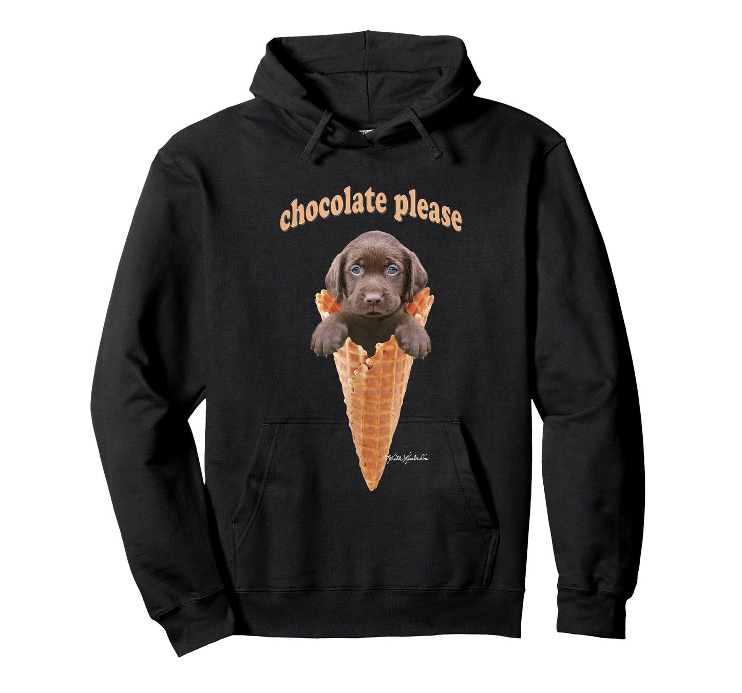 Chocolate Lab Waffle Cone Ice Cream T-Shirt Cute Puppy Tee T-Shirt