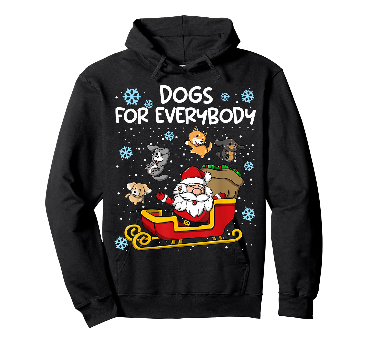Dogs for Everybody Santa Sled Funny Christmas Dog T-Shirt for Men Women Kids