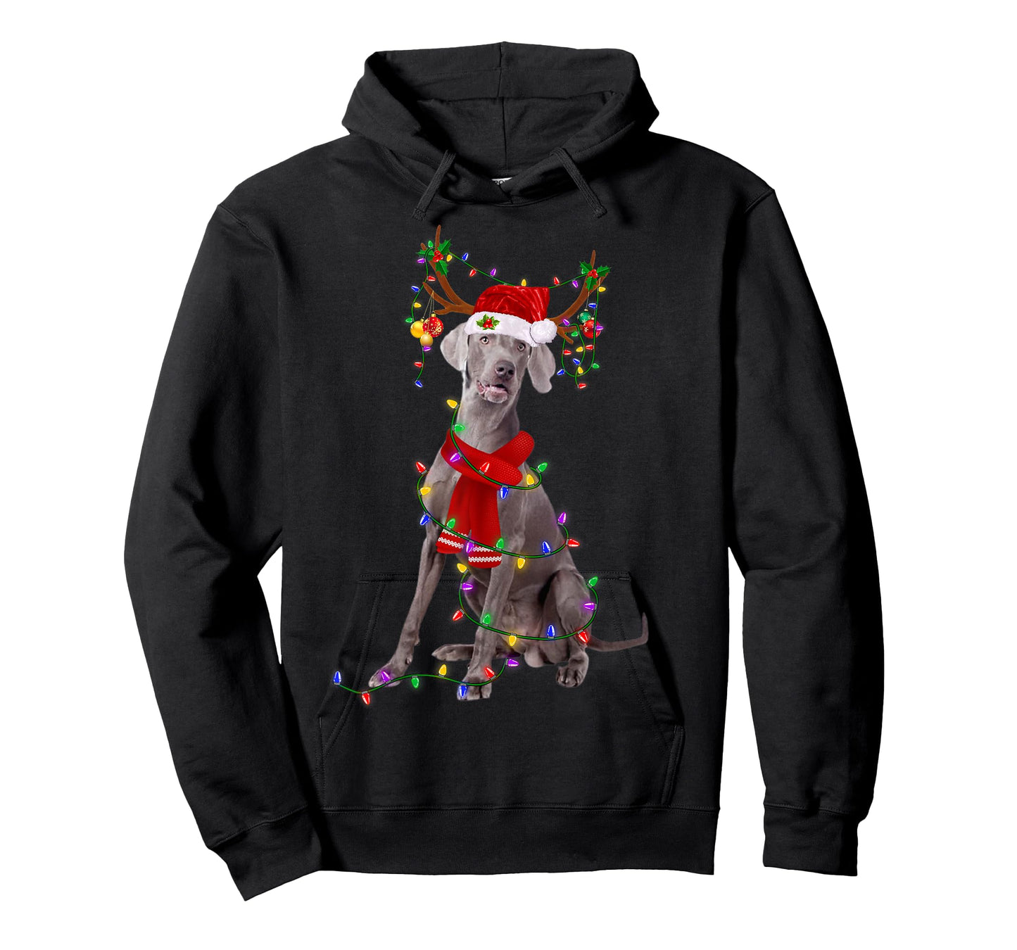 Funny Weimaraner Dog Tree Christmas Lights Xmas Pajama Men Women Kids T-Shirt