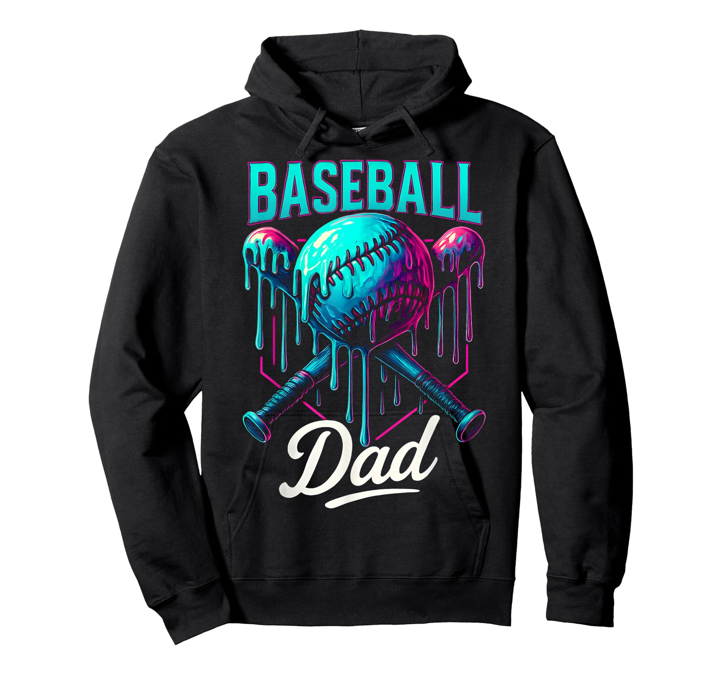 Baseball Drip Dad Ice Cream Drip Baseball Men Father's Day T-Shirt