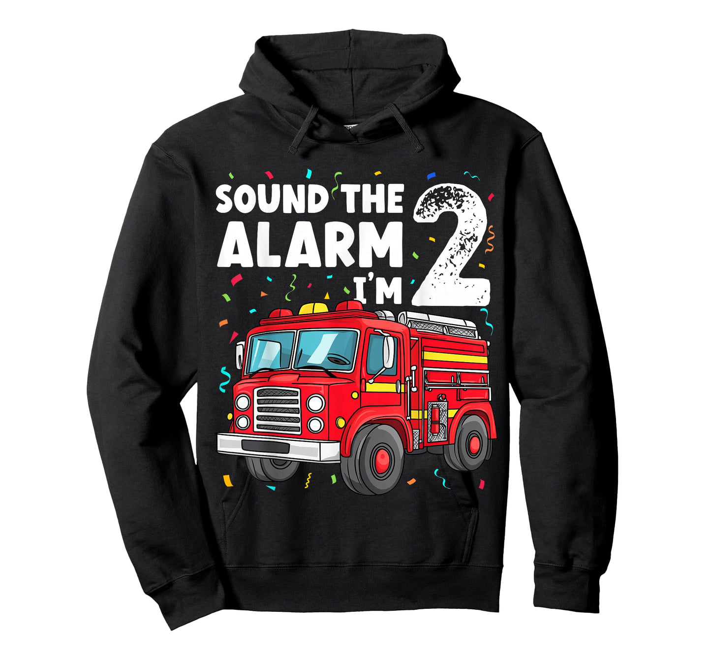 Fire Truck Toddler 2nd Birthday Sound the Alarm I'm 2 Gift T-Shirt