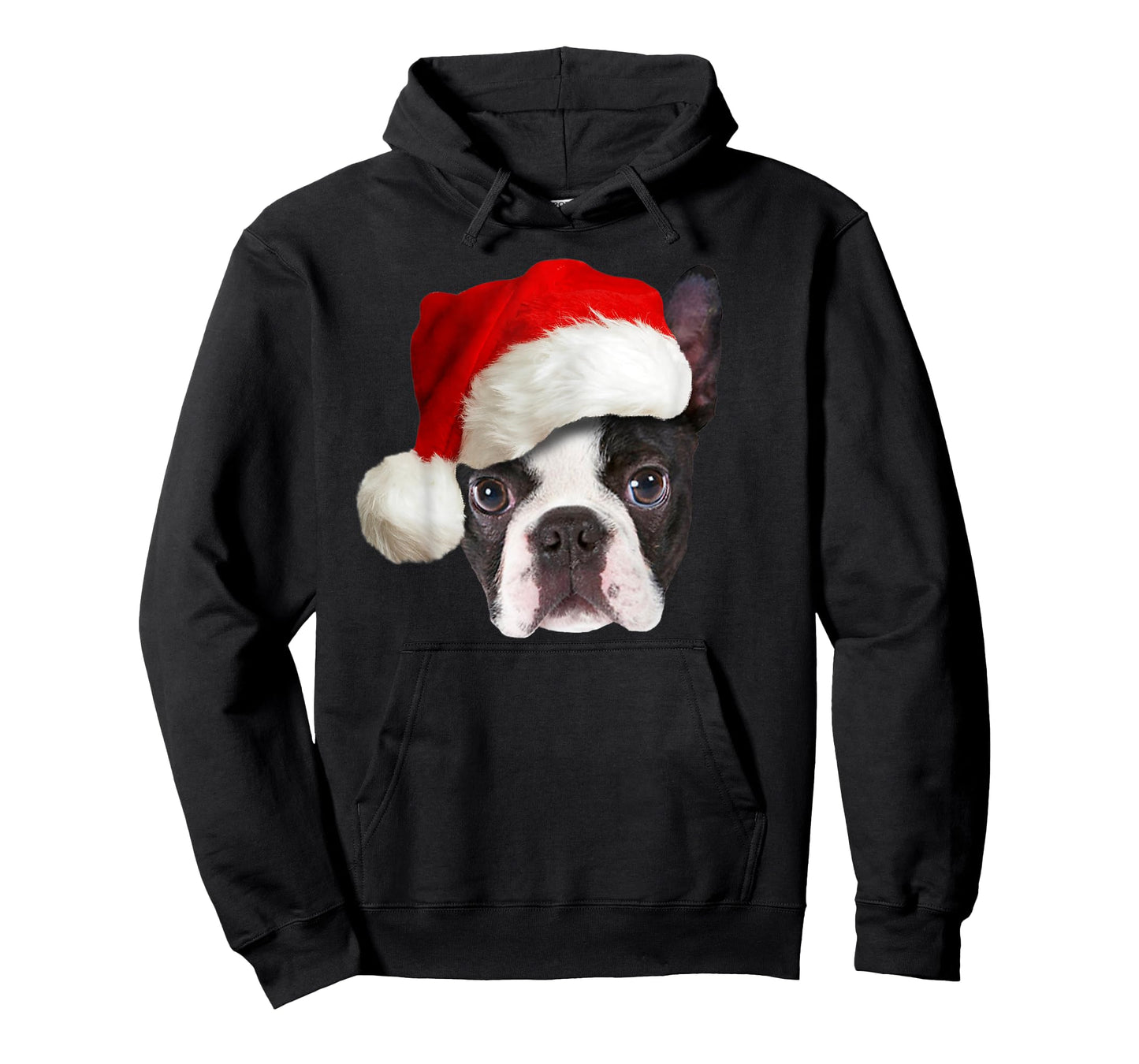 Funny Boston Terrier Christmas Santa Claus Hat Dog Puppy T-Shirt