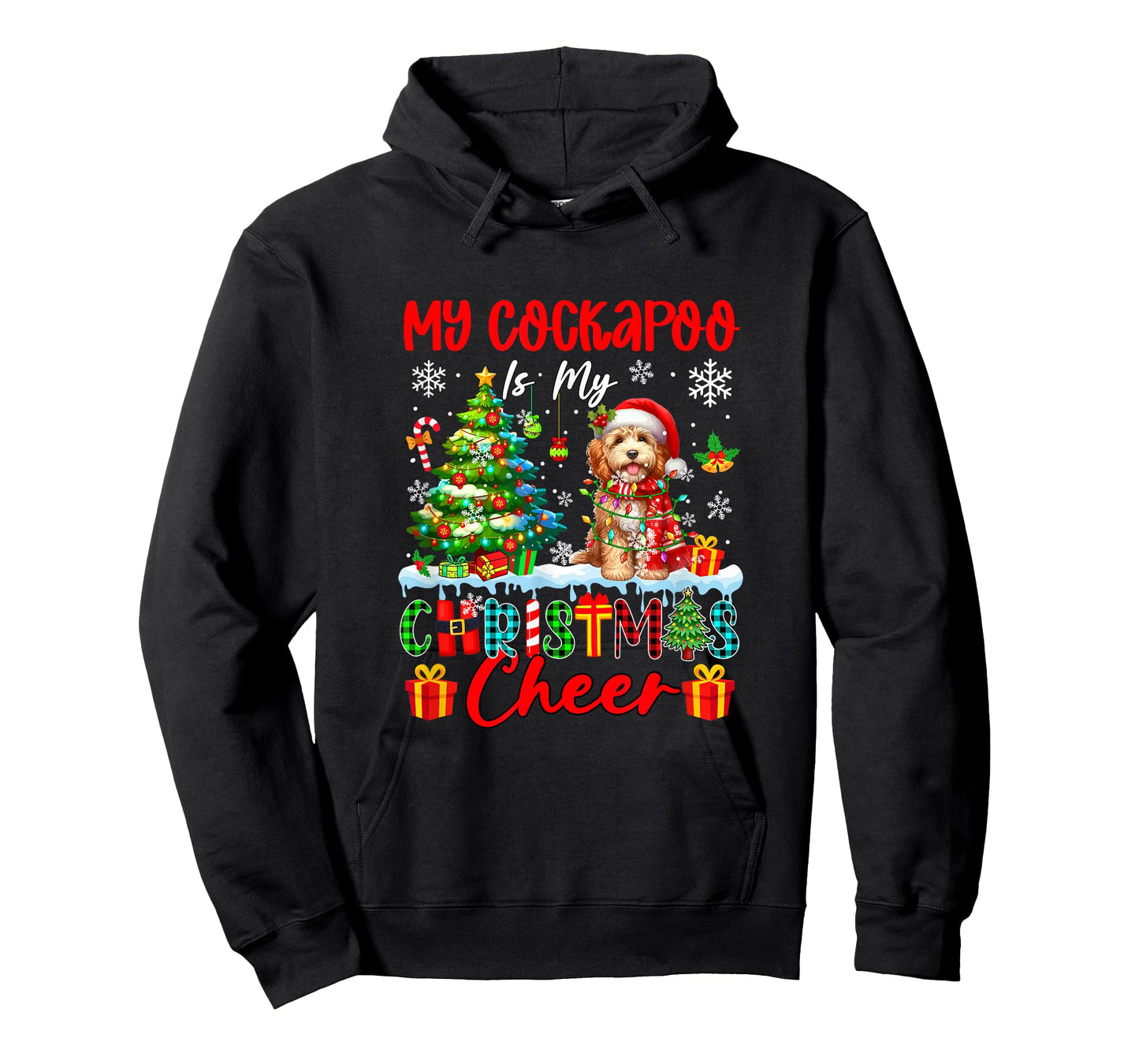 My Cockapoo is My Xmas Cheer Funny Santa Dog Owner Kids T-Shirt