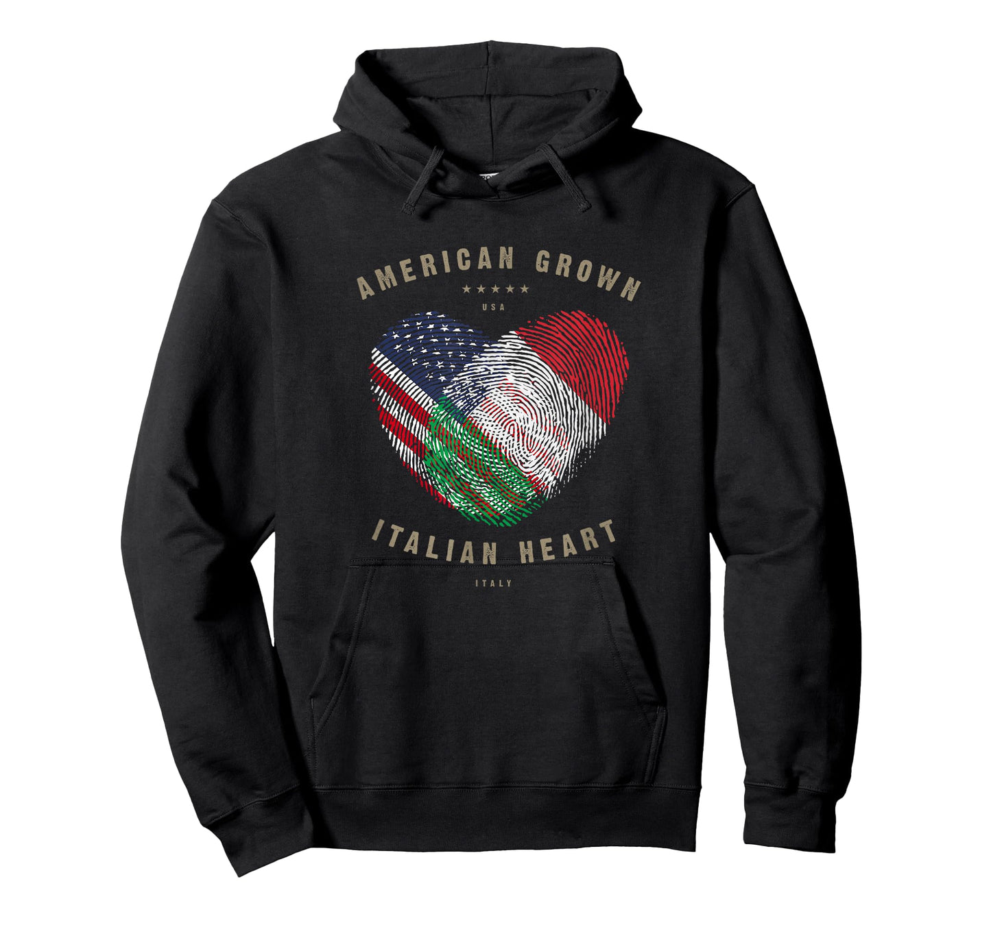 American Grown Italian Heart Love Italy Flag T-Shirt