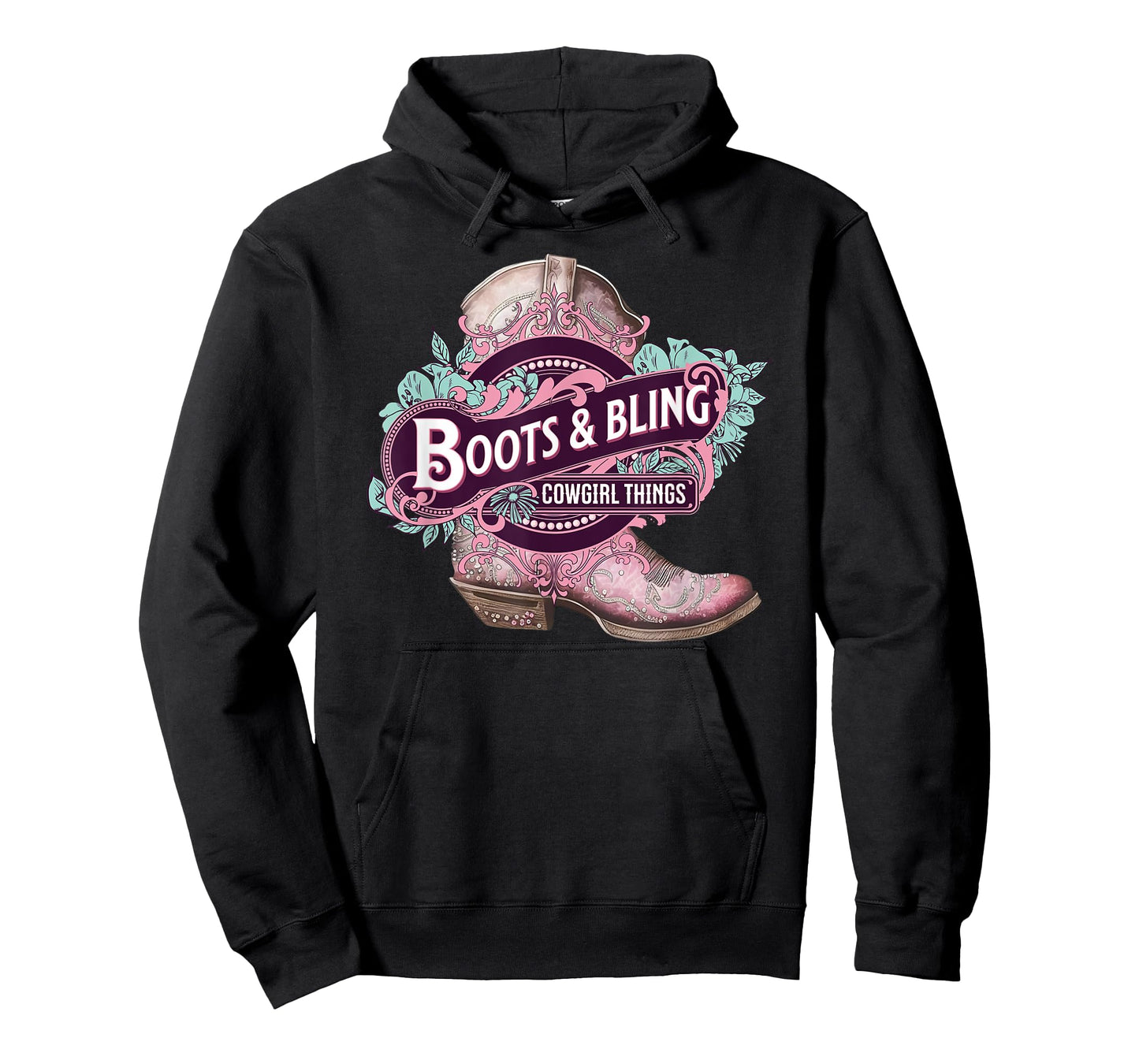 Boots and Bling Cowgirl Things Cute Western Country Rodeo T-Shirt