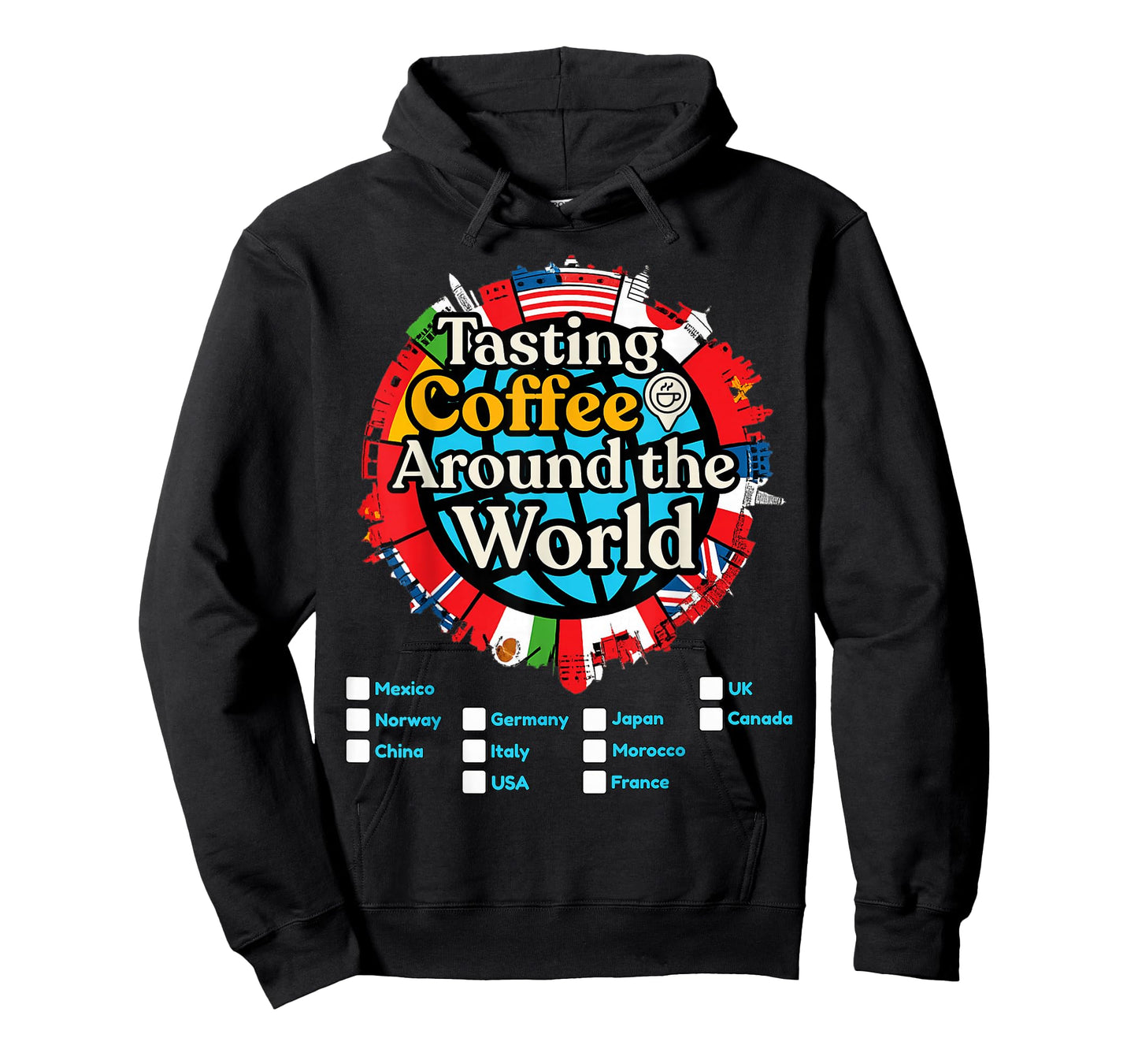 Vacation Tasting Coffee Around The World Countries Showcase T-Shirt