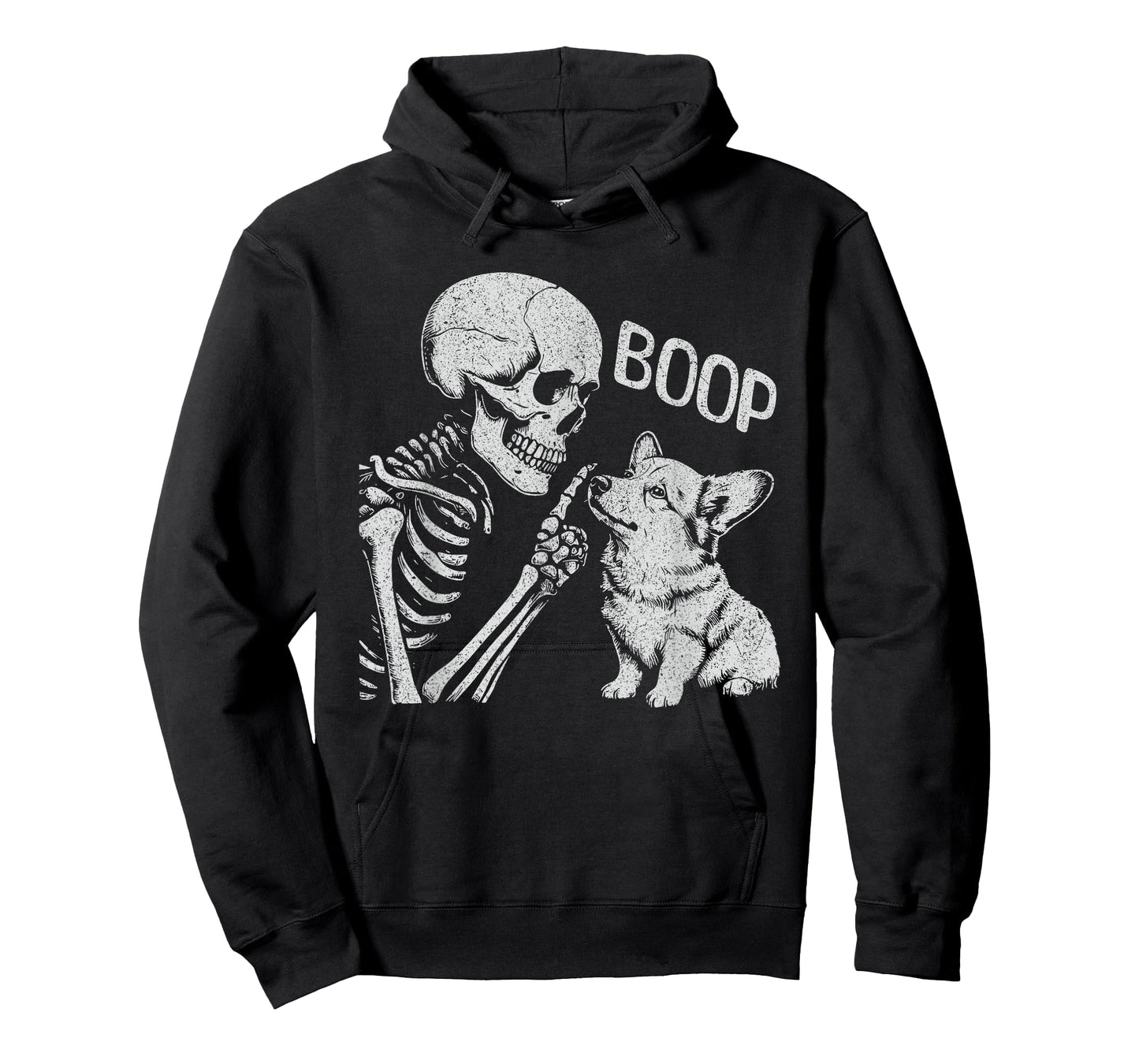 Funny Skeleton Hand Goth Boop Corgi Dog Nose Halloween T-Shirt