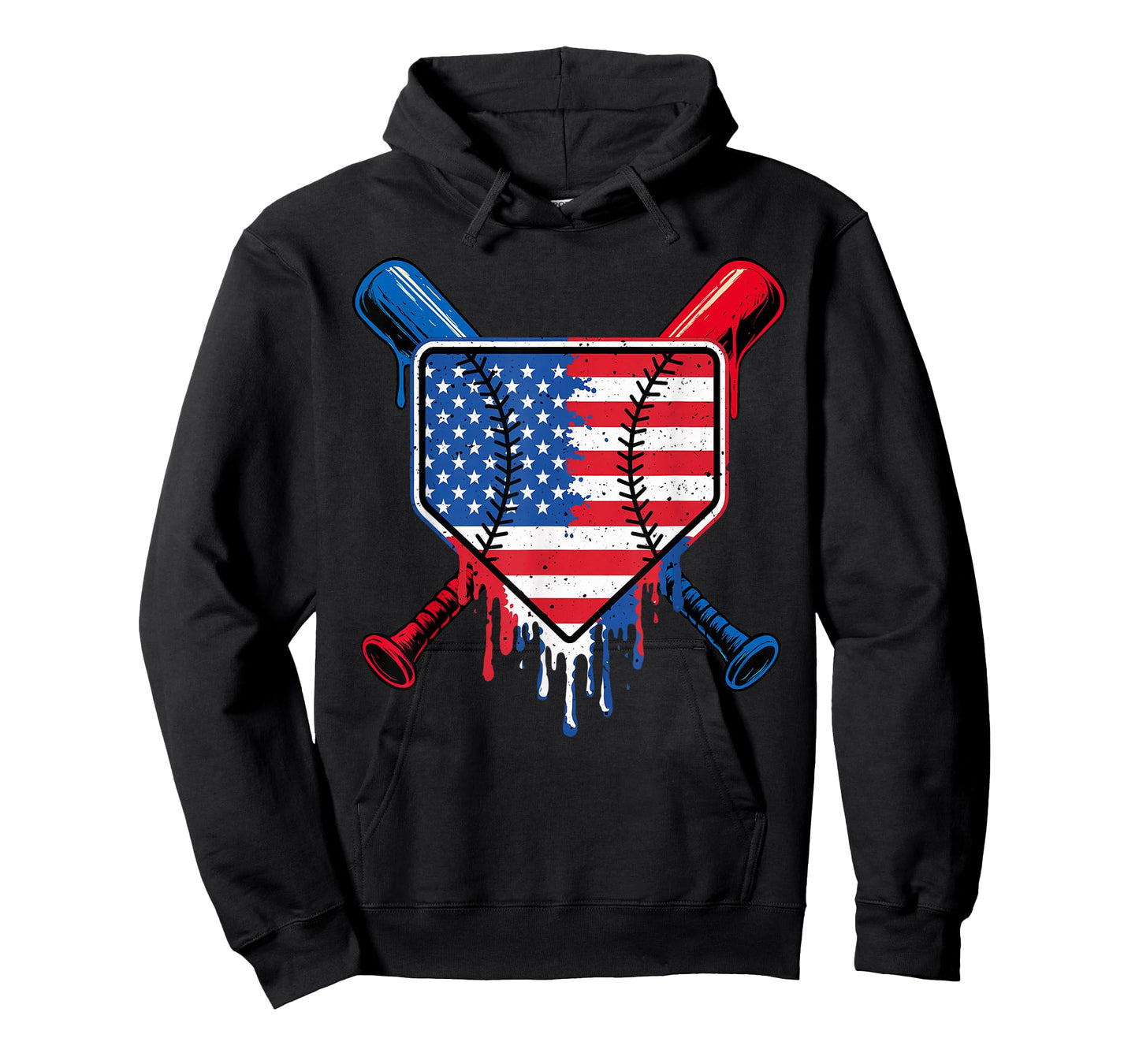 Baseball Drip Boys Ice Cream Patriotic American Flag T-Shirt