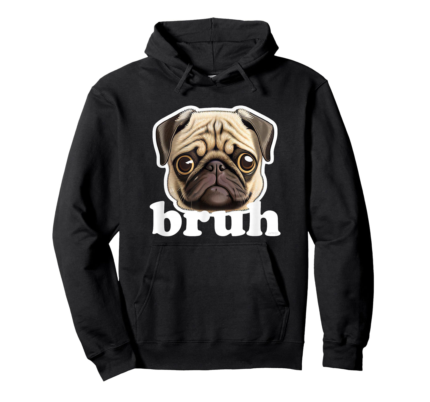 Pug says Bruh Funny Humorous Pet Dog T-Shirt
