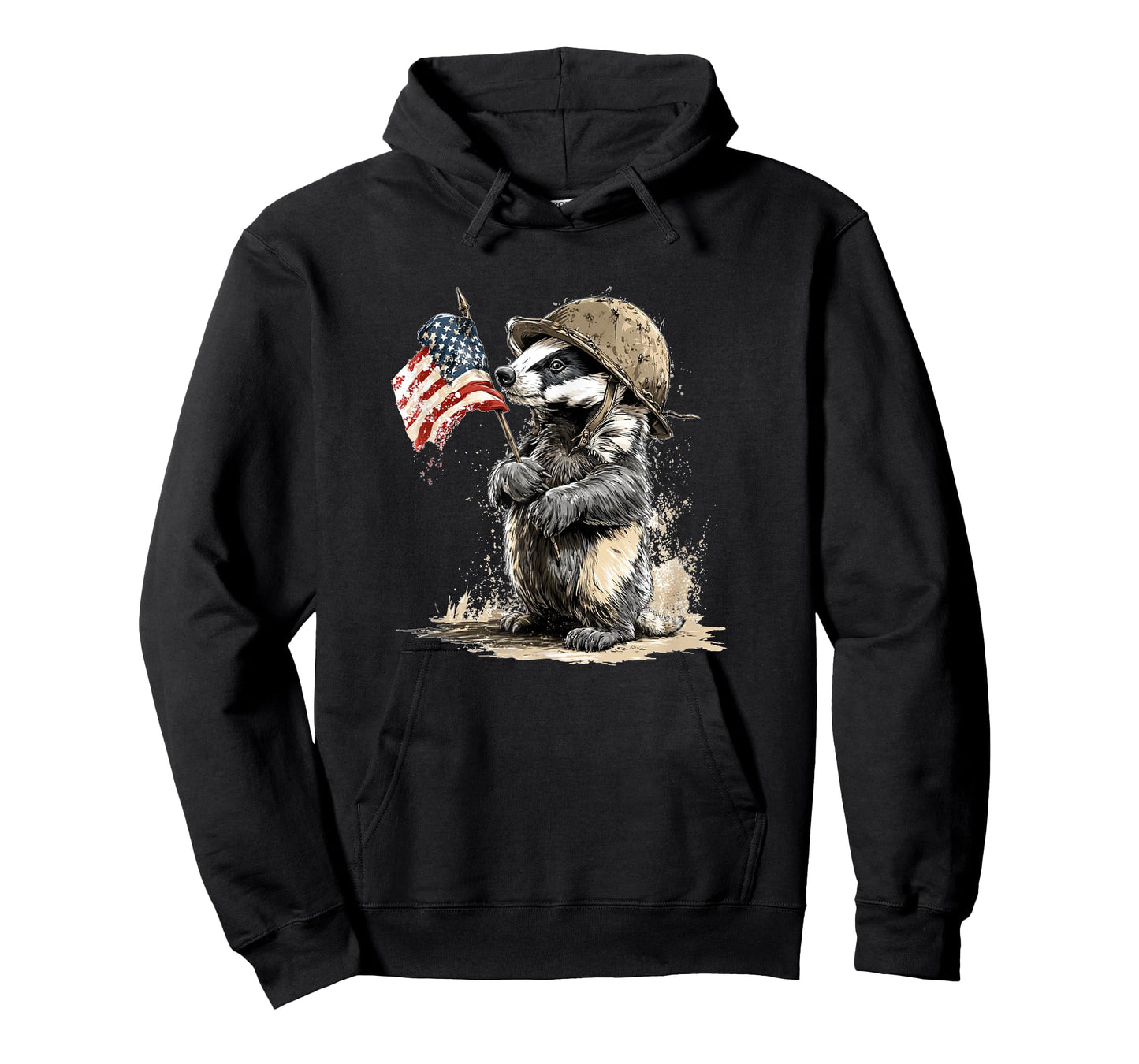 Fighting Badger Costume in Military Style for Man and Woman T-Shirt