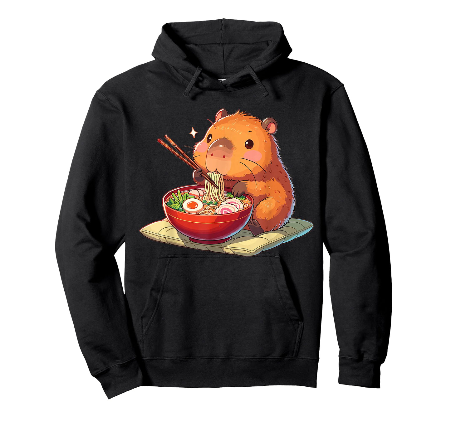 Cute Capybara Eats Ramen Noodles Capybara Ramen T-Shirt